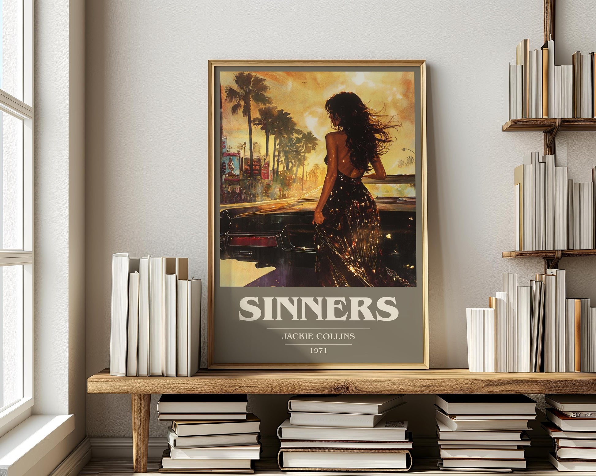 Sinners by Jackie Collins | Book Poster | Literary Art Gift For Book Lover | Novel Inspired Wall Art