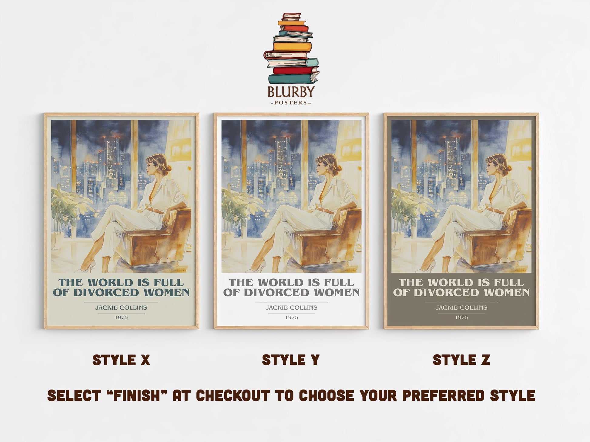 The World Is Full Of Divorced Women by Jackie Collins | Book Poster | Literary Art Gift For Book Lover | Novel Inspired Wall Art