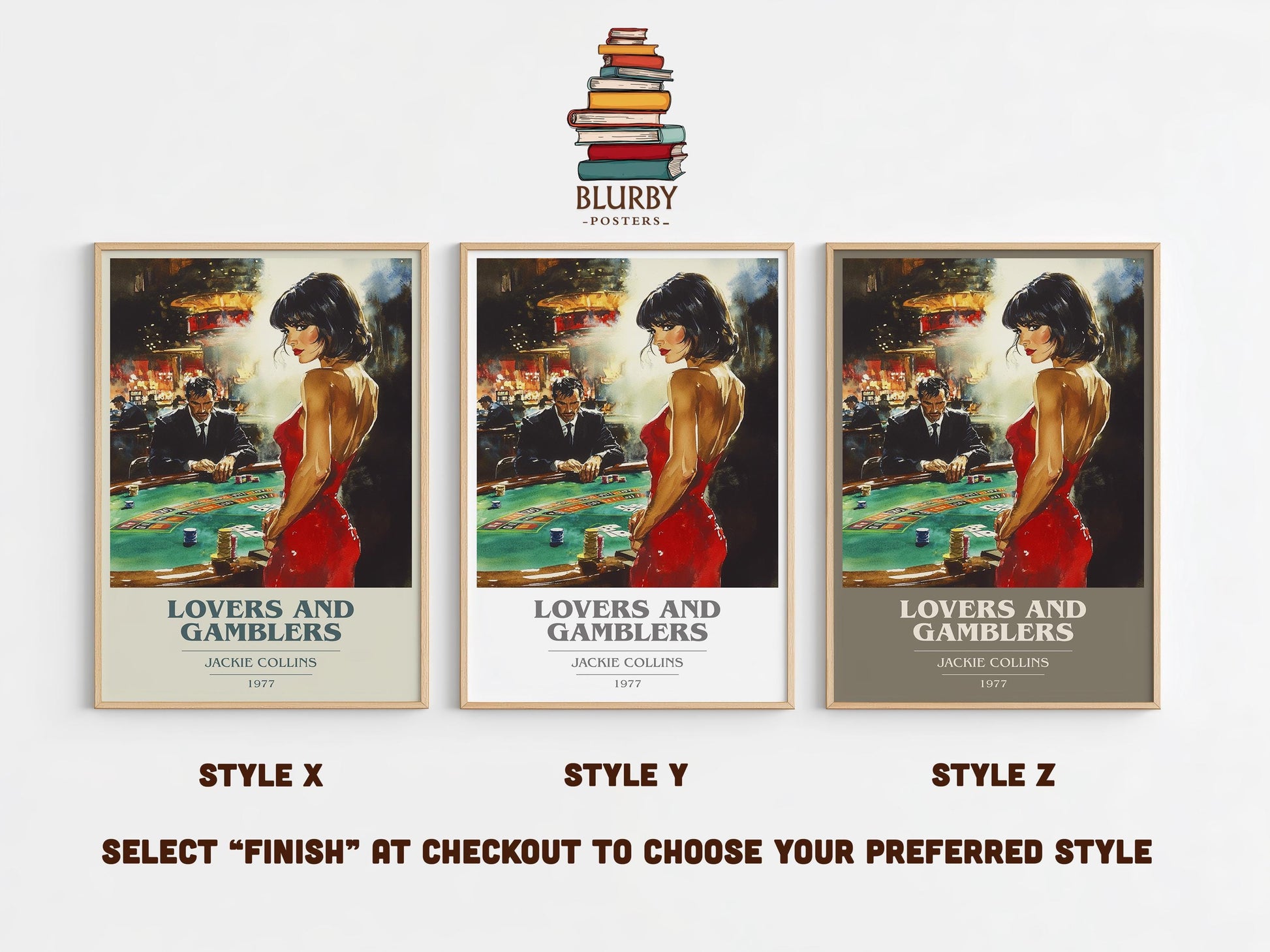 Lovers and Gamblers by Jackie Collins | Book Poster | Literary Art Gift For Book Lover | Novel Inspired Wall Art