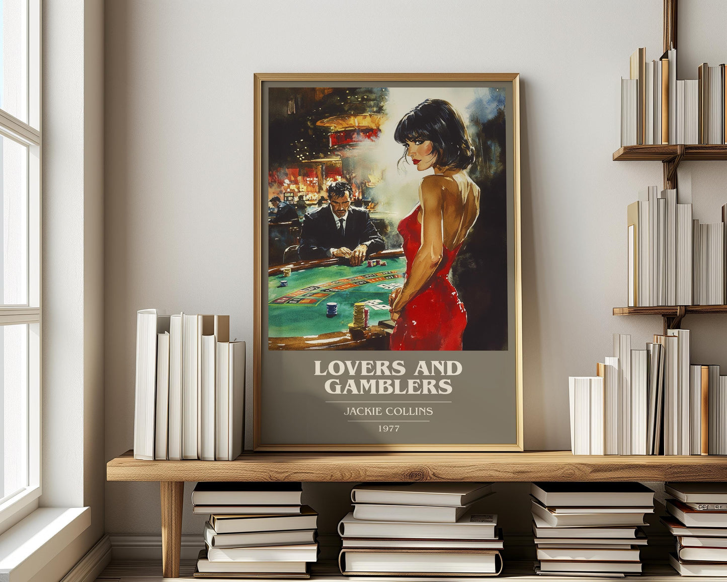 Lovers and Gamblers by Jackie Collins | Book Poster | Literary Art Gift For Book Lover | Novel Inspired Wall Art