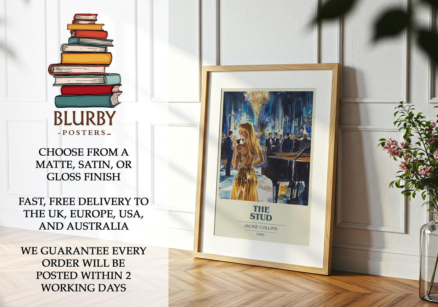 The Stud by Jackie Collins | Book Poster | Literary Art Gift For Book Lover | Novel Inspired Wall Art