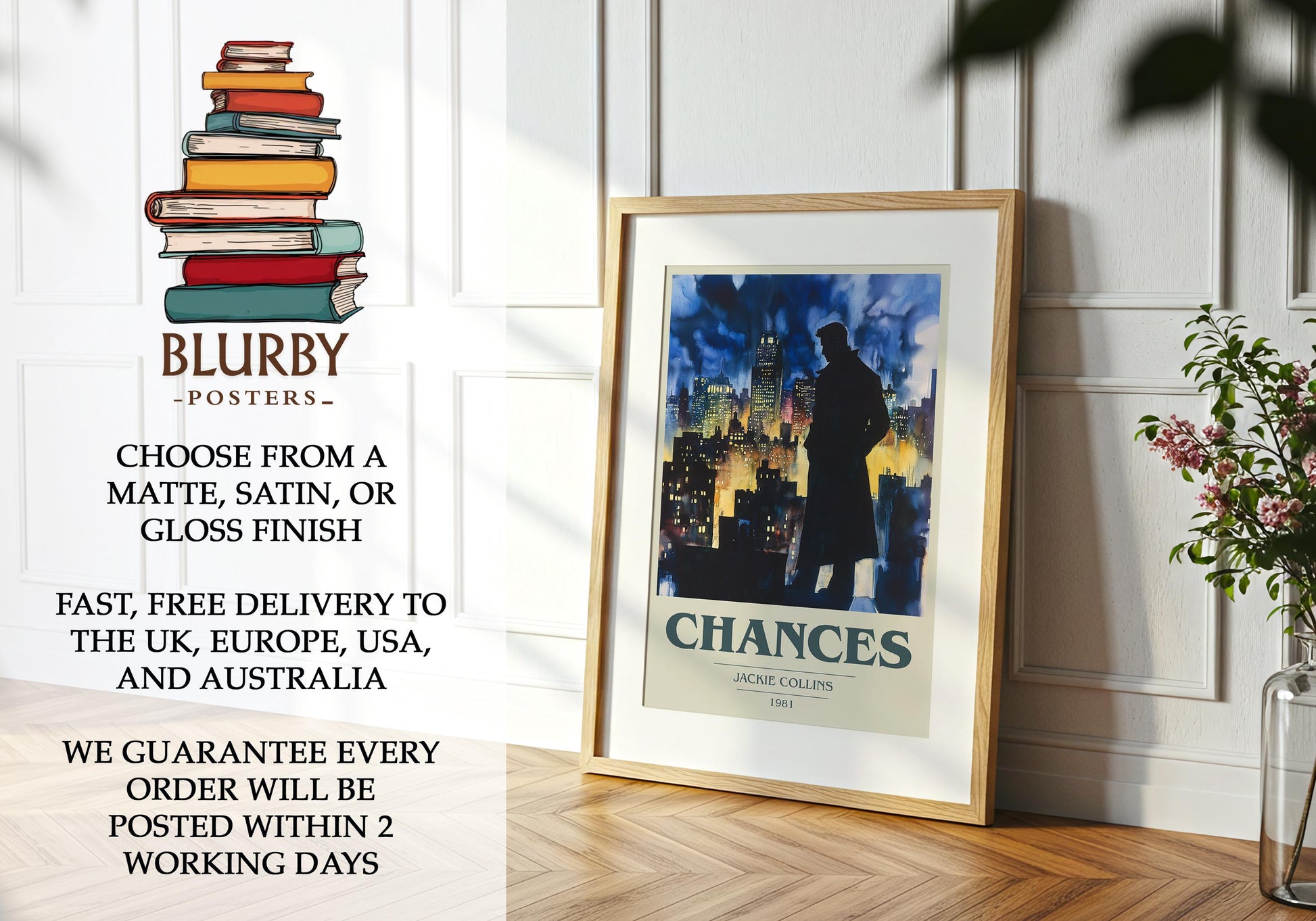 Chances by Jackie Collins | Book Poster | Literary Art Gift For Book Lover | Novel Inspired Wall Art