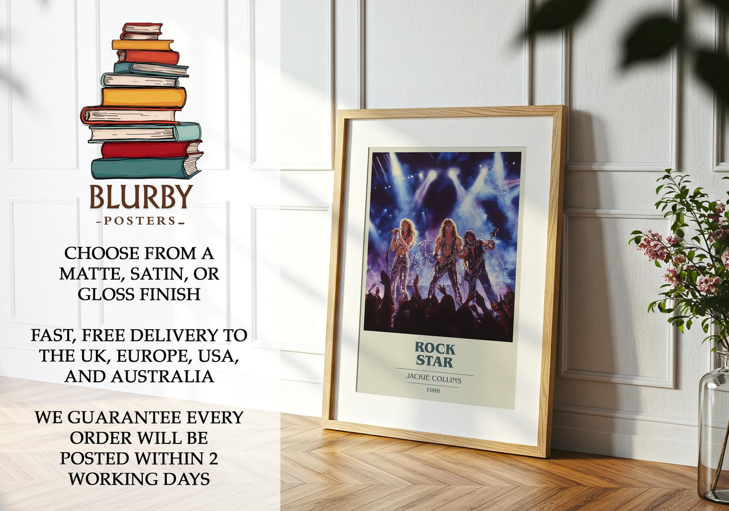 Rock Star by Jackie Collins | Book Poster | Literary Art Gift For Book Lover | Novel Inspired Wall Art