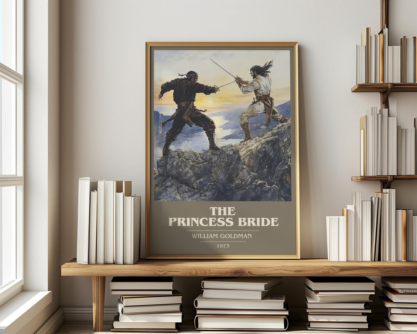 The Princess Bride book cover print on bookshelf – William Goldman fan gift