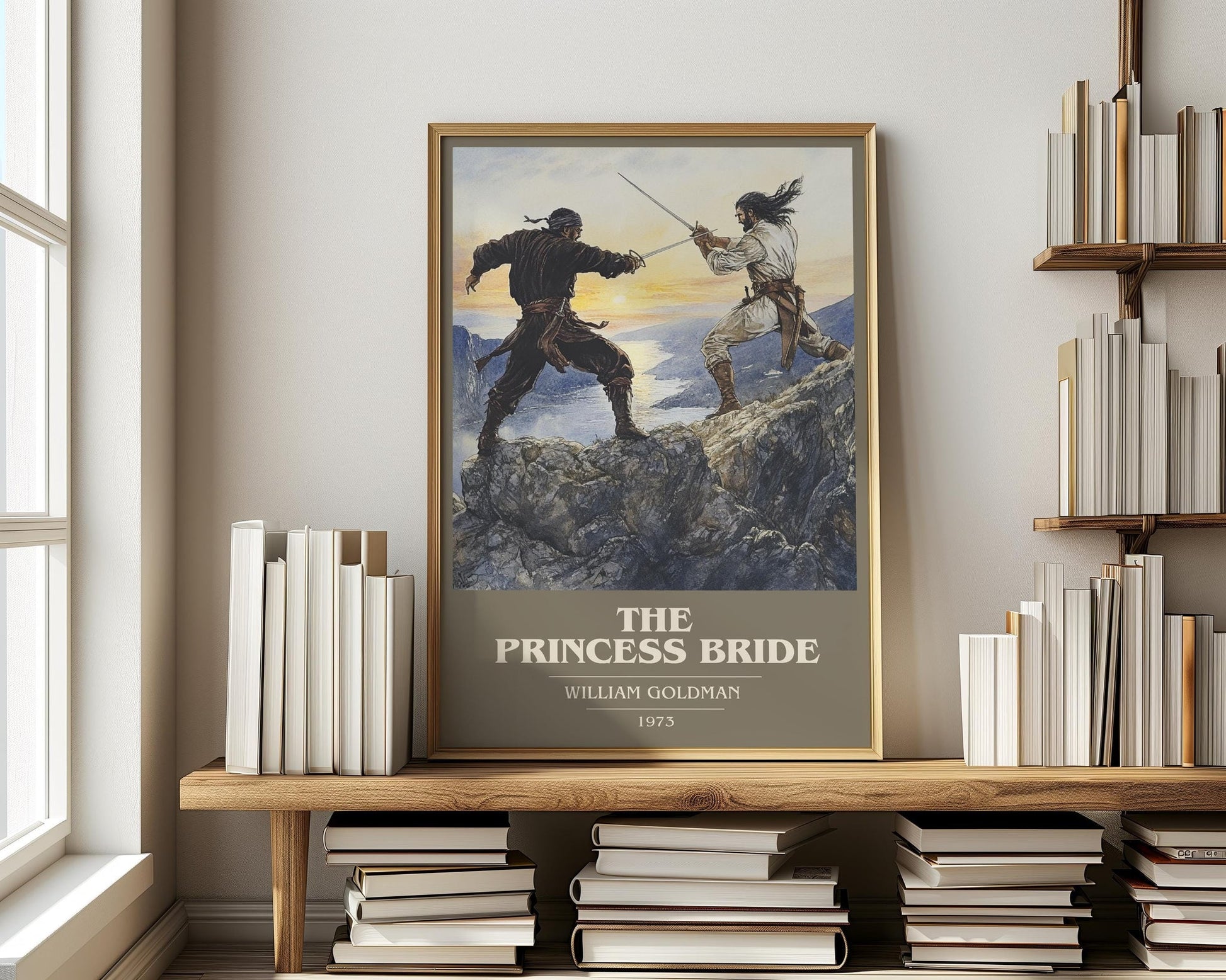 The Princess Bride book cover print on bookshelf – William Goldman fan gift