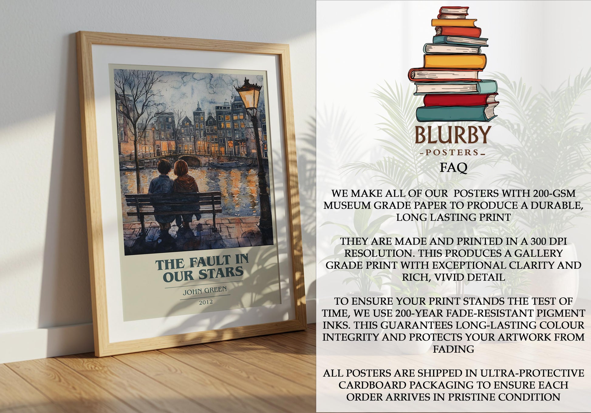 The Fault In Our Stars by John Green | Book Poster | Literary Art Gift For Book Lover | Novel Inspired Wall Art