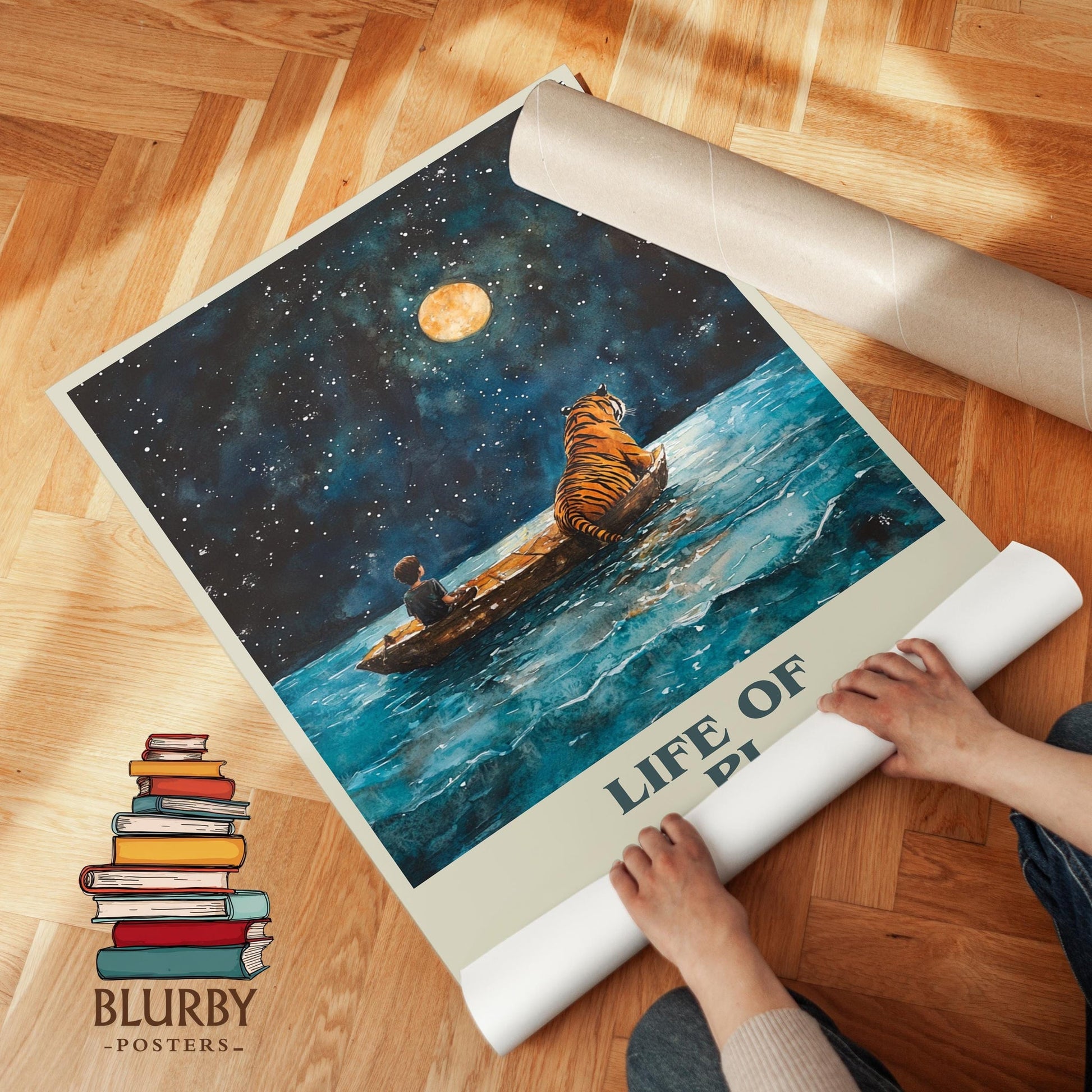 Life of Pi book cover poster paired in gallery wall – literary art prints