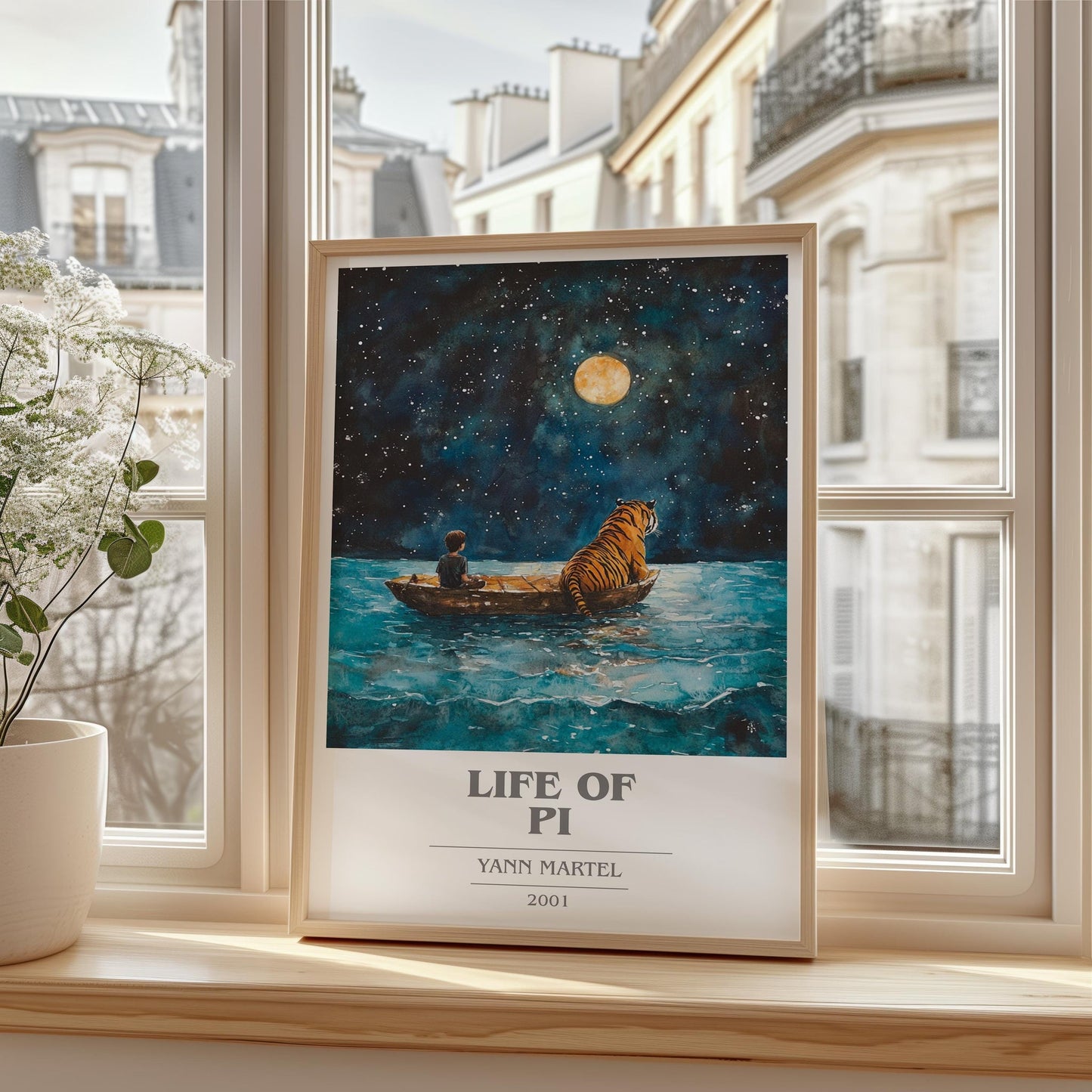 Life of Pi book cover poster colour and style options – Yann Martel book art