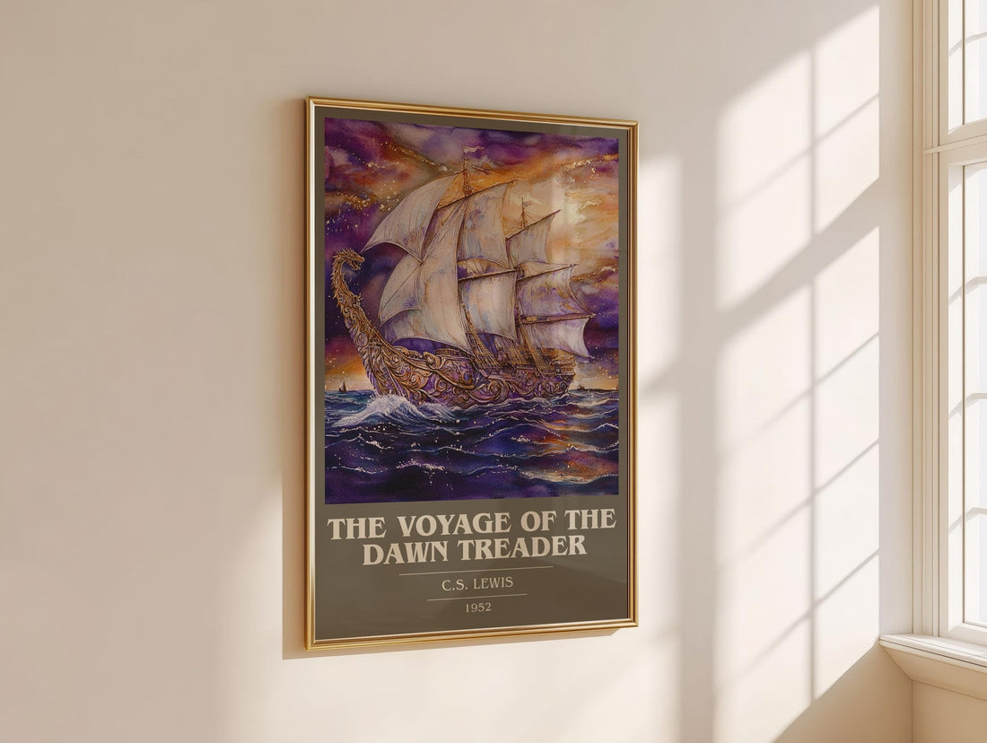 The Voyage of the Dawn Treader book cover book poster framed on wall – childrens wall art