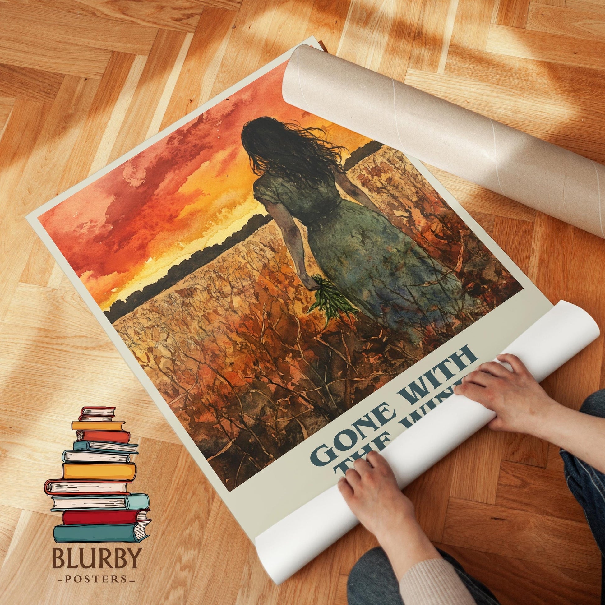 Gone with the Wind book poster packaging – museum-quality print rolled in protective tube