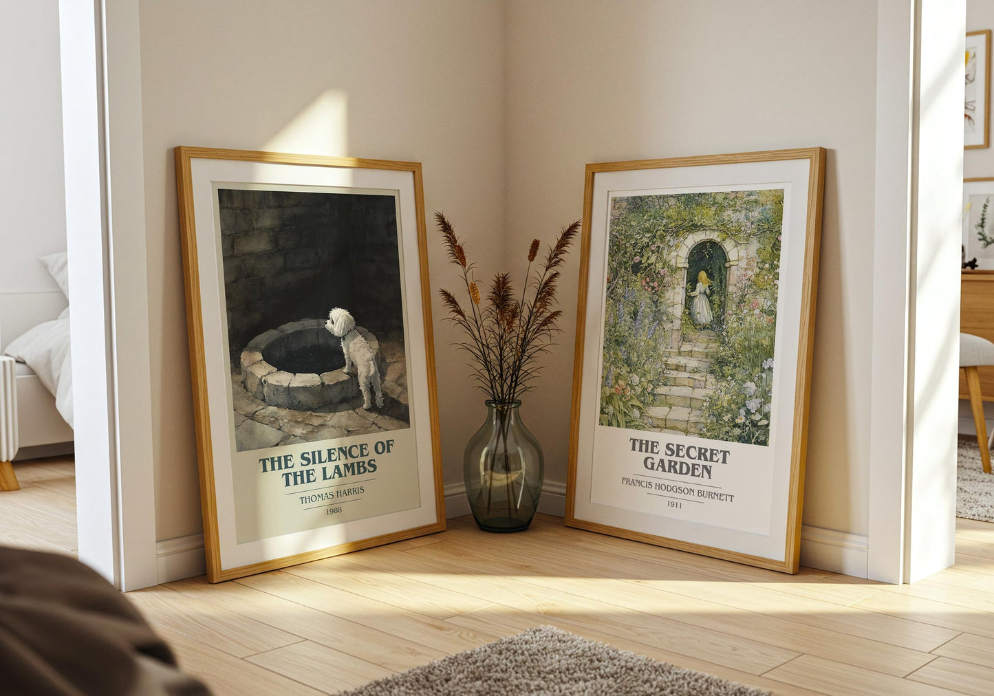 The Silence of the Lambs book cover poster paired in gallery wall – literary art prints