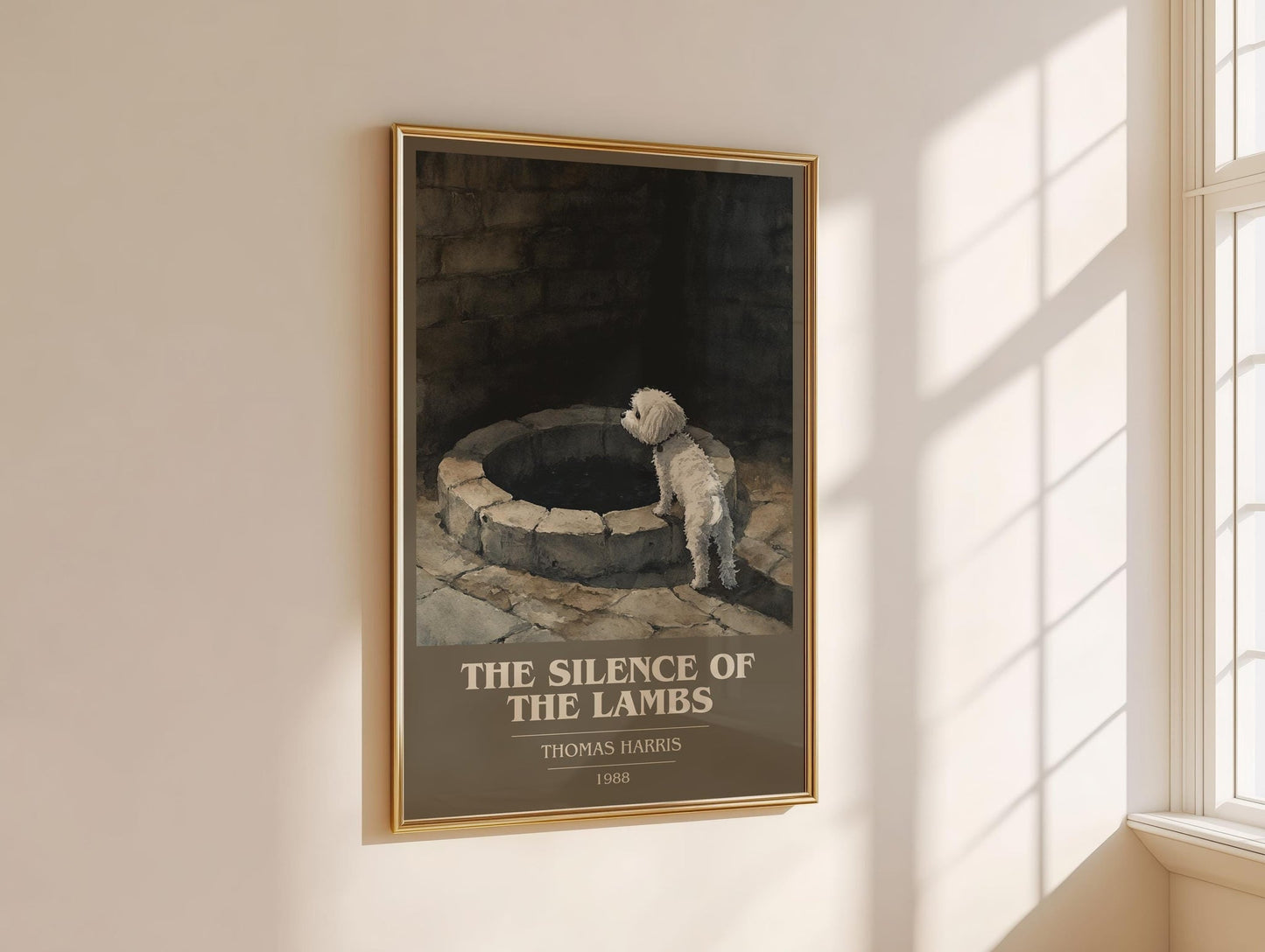 The Silence of the Lambs book cover book poster framed on wall – thriller wall art