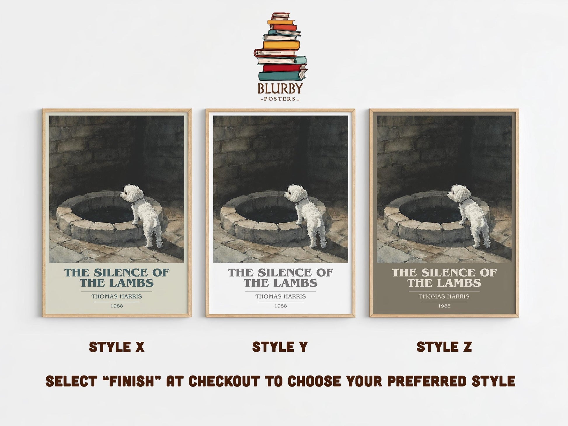 The Silence of the Lambs book cover poster colour and style options – Thomas Harris book art