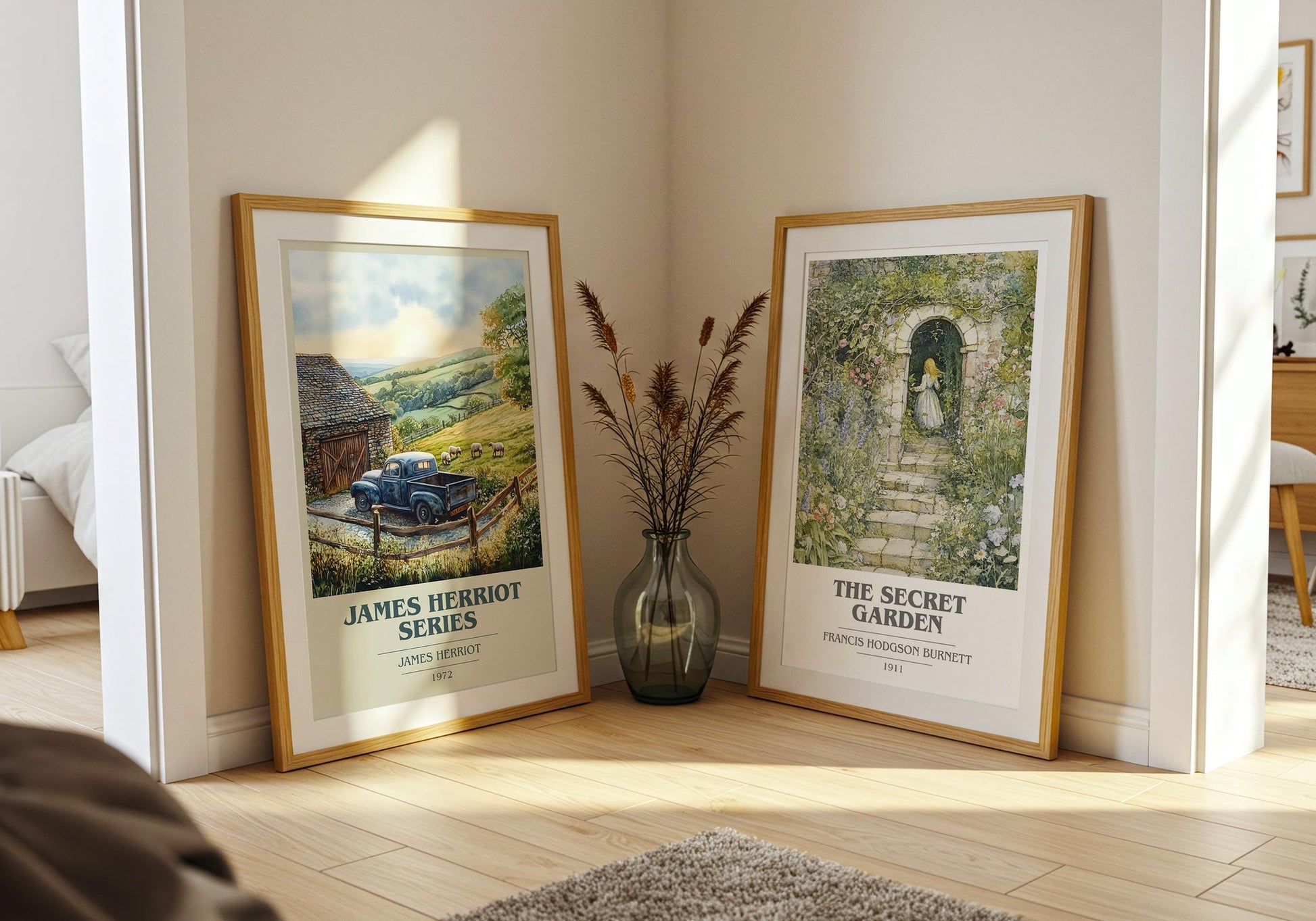 James Herriot Series book cover poster paired in gallery wall – literary art prints