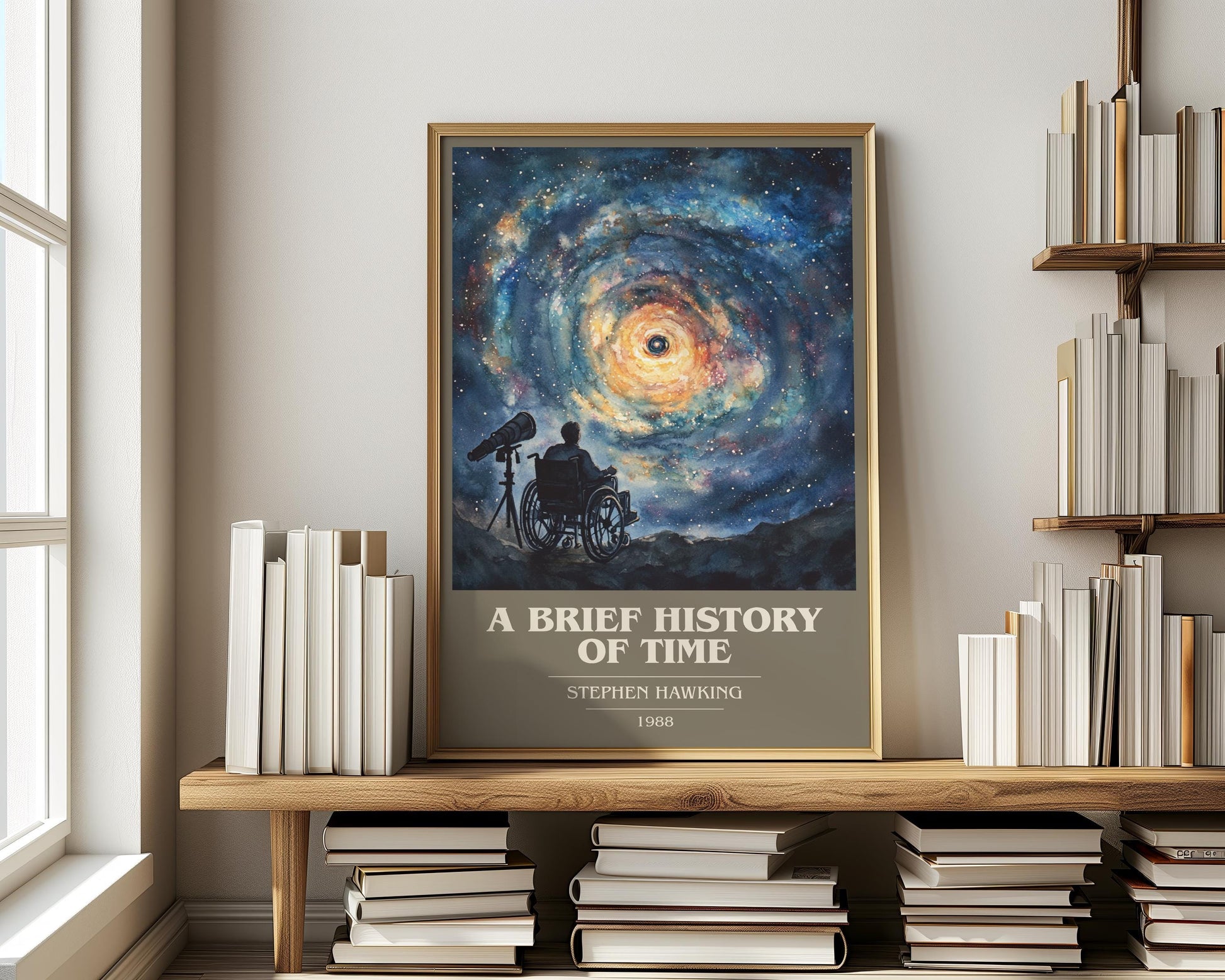 A Brief History of Time book cover poster paired in gallery wall – literary art prints