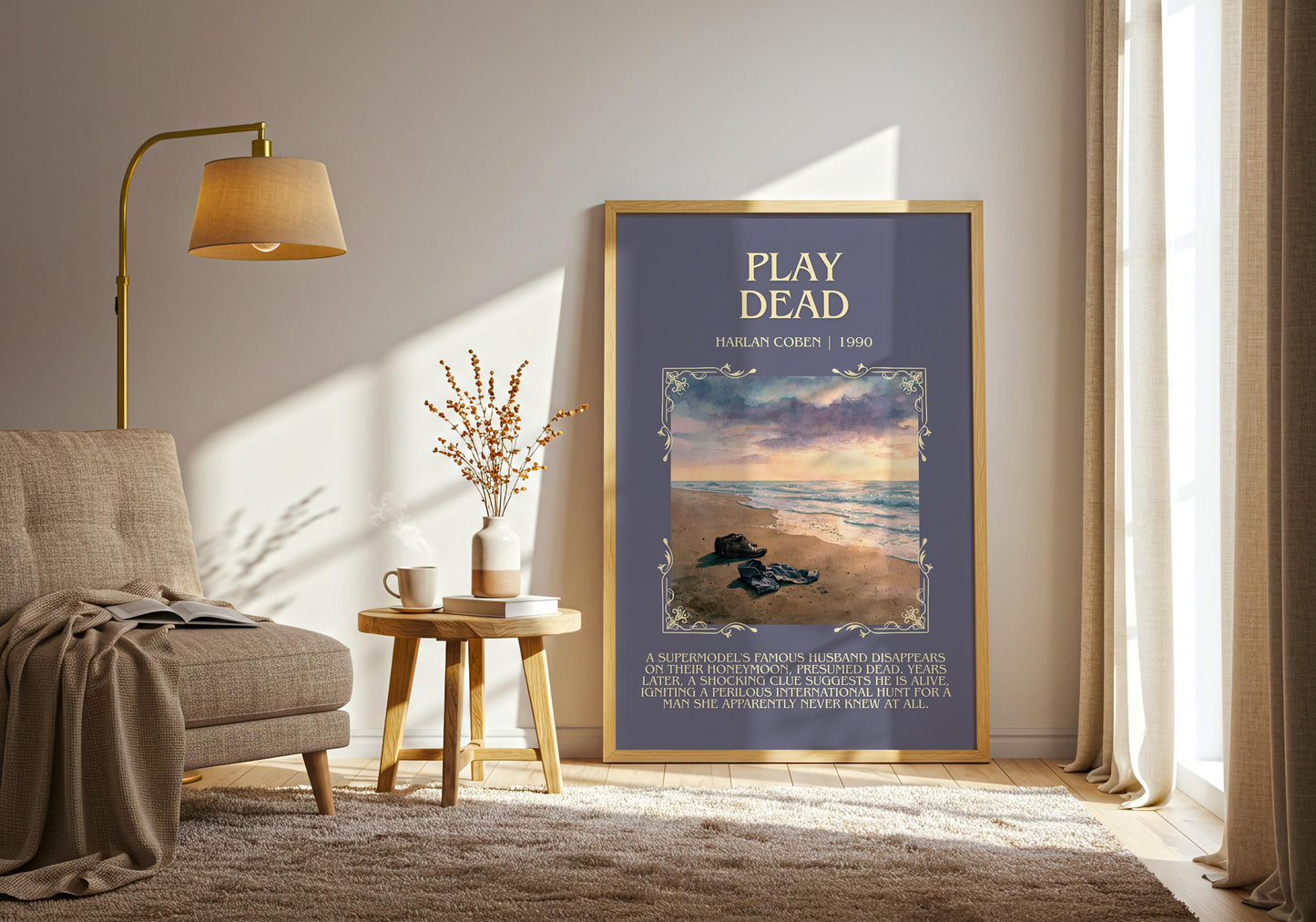 Play Dead by Harlan Coben Descriptive, High Quality Poster. Fast, Free Delivery Wall Art. Author and Blurb Artwork. Book Lover