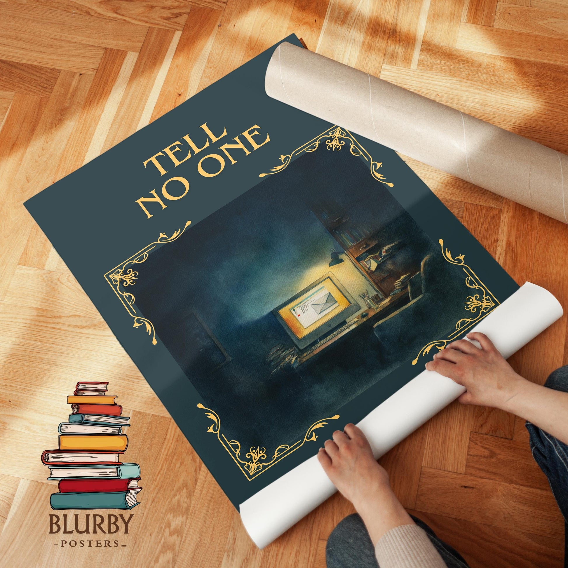 Tell No One by Harlan Coben Descriptive Poster Print. Free Delivery Wall Art Author & Blurb Book Artwork