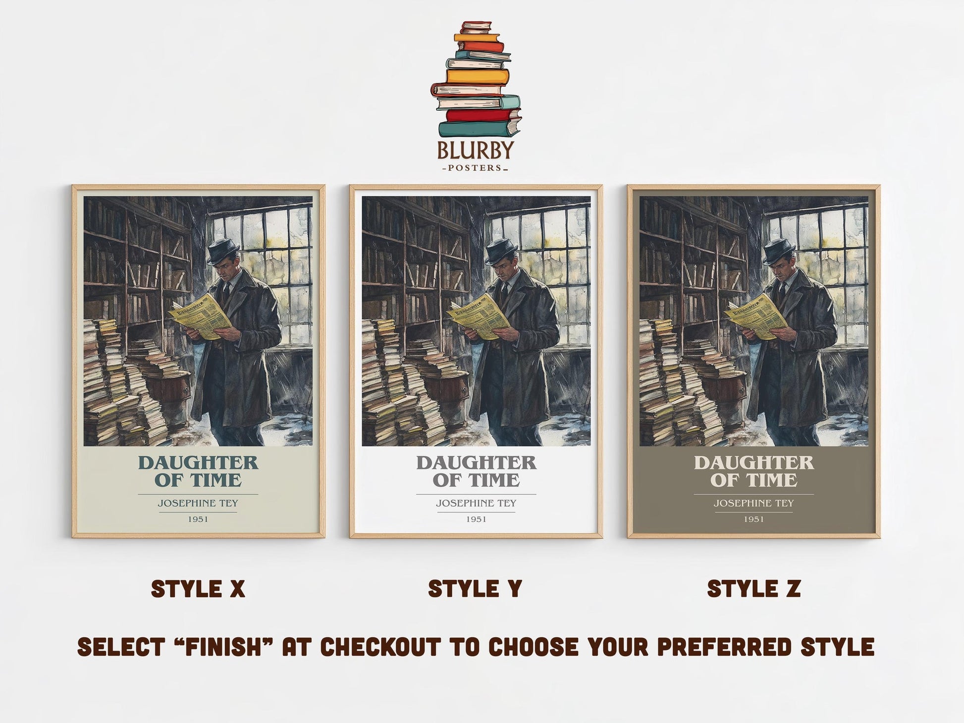 The Daughter of Time book cover poster colour and style options – Josephine Tey book art