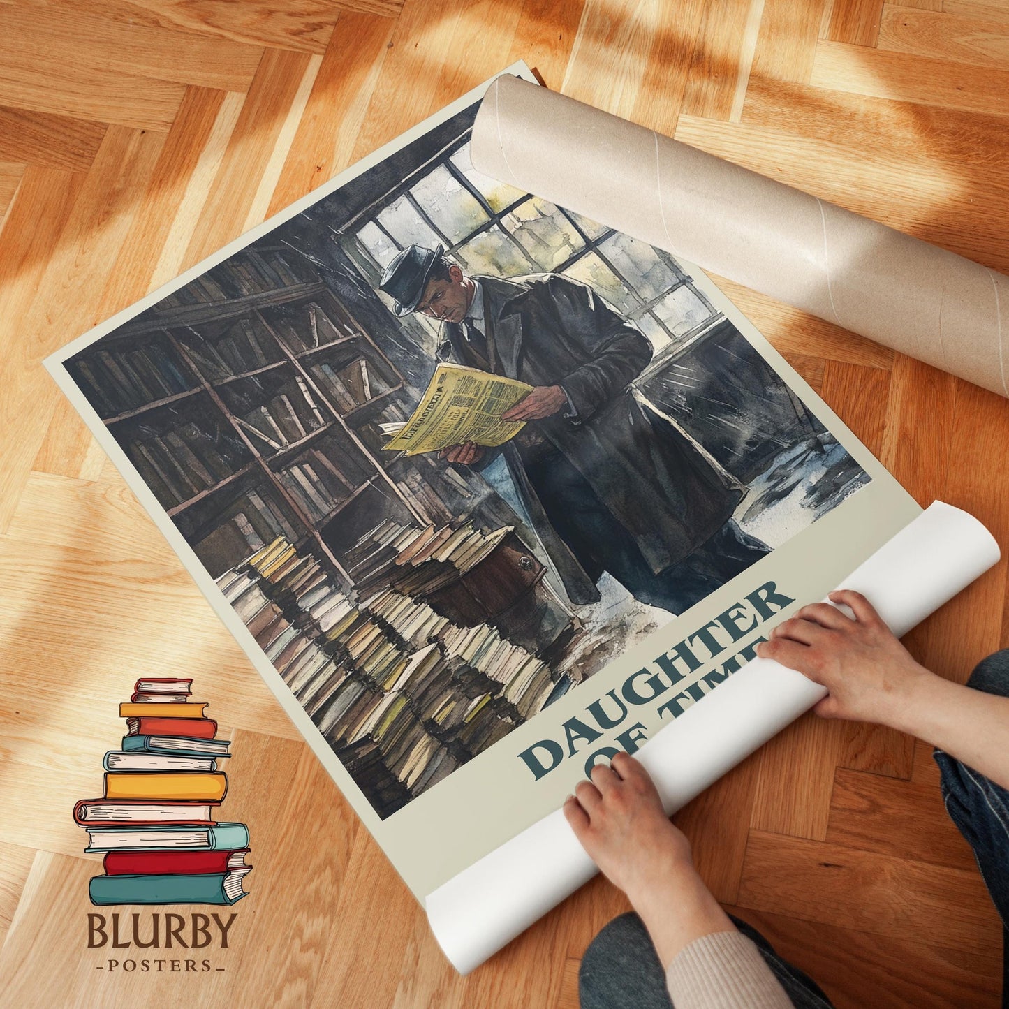 The Daughter of Time book poster packaging – museum-quality print rolled in protective tube