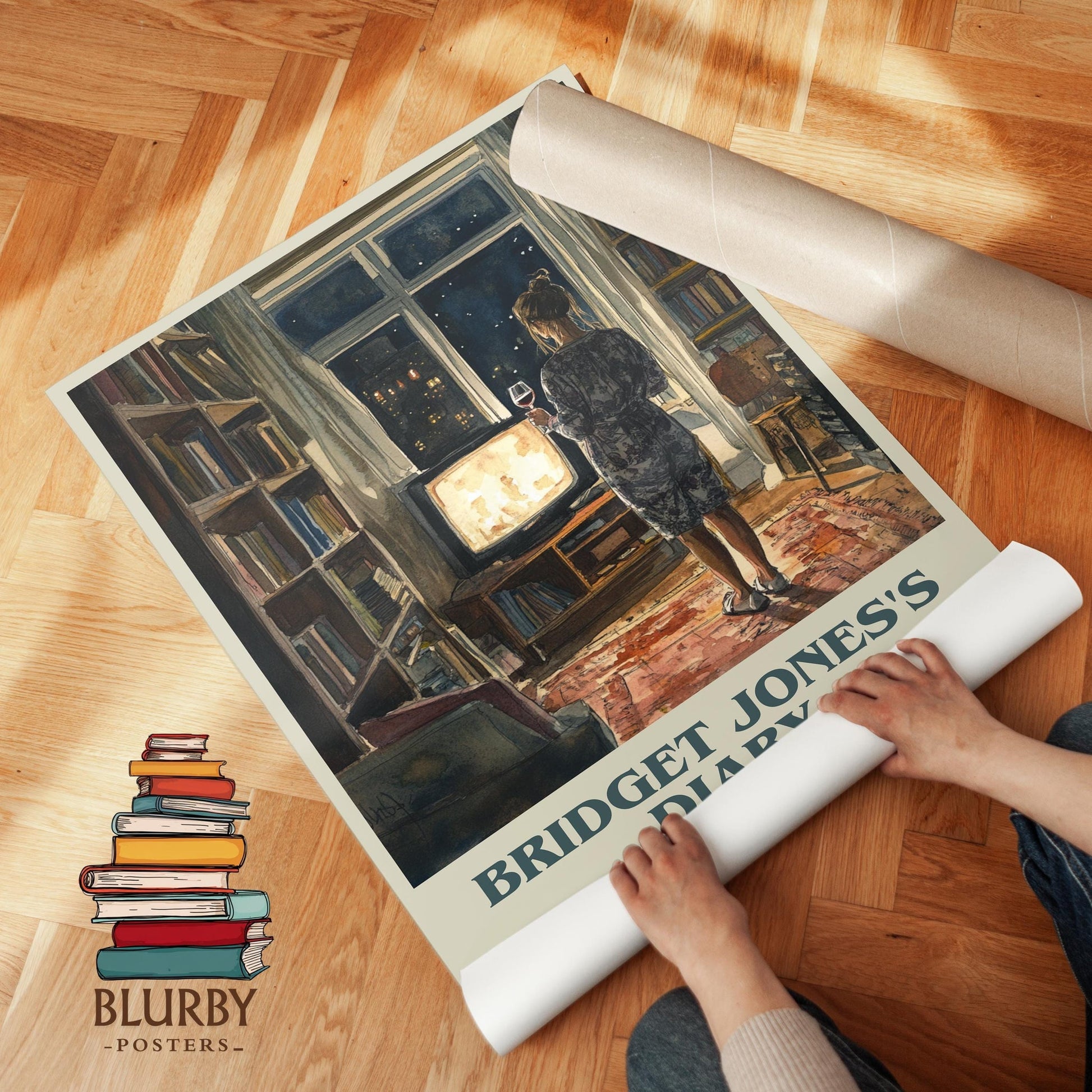 Bridget Jones's Diary book cover poster paired in gallery wall – literary art prints