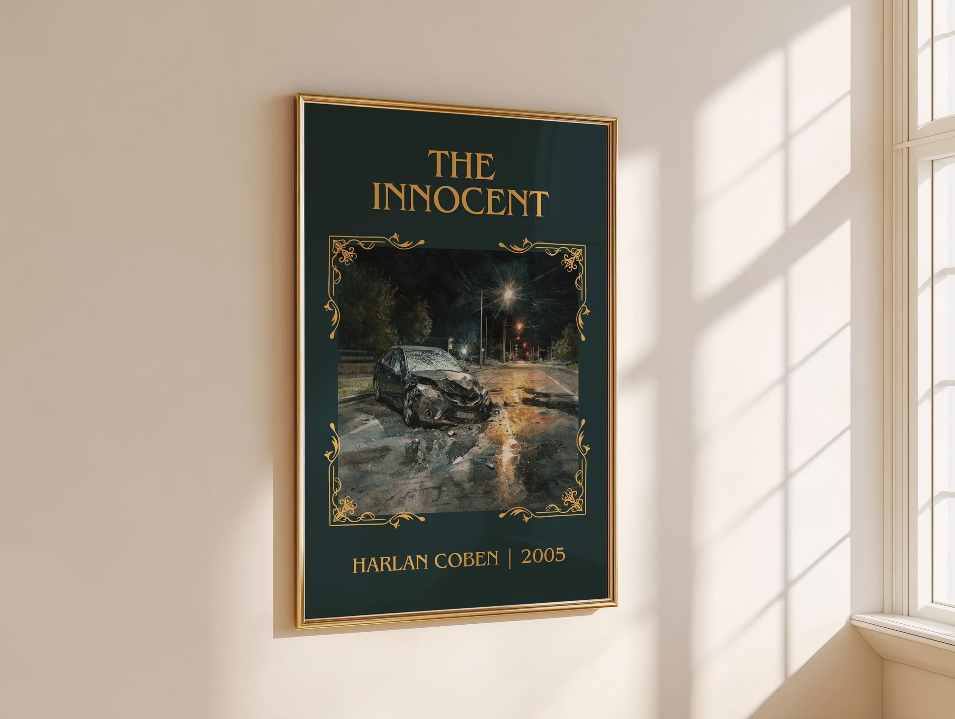 The Innocent by Harlan Coben Descriptive Poster Print. Free Delivery Wall Art Author & Blurb Book Artwork