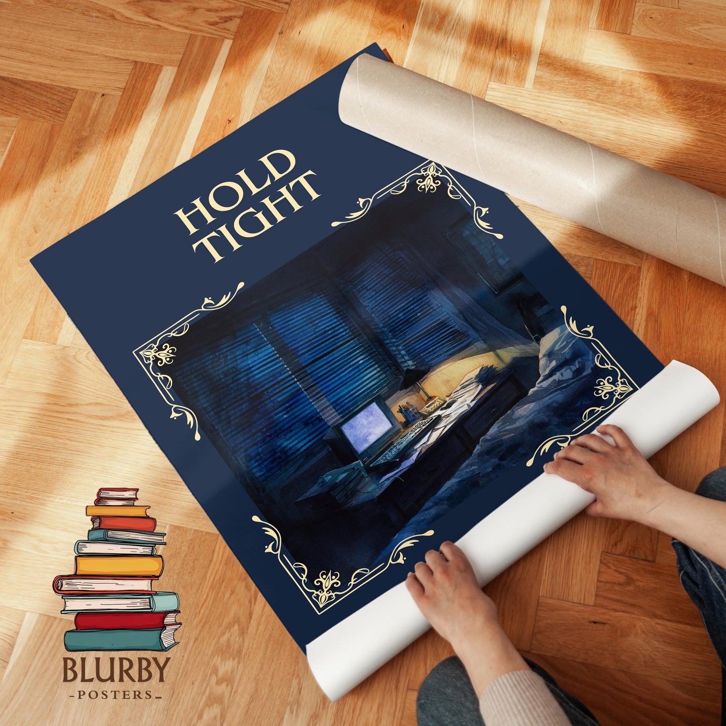 Hold Tight by Harlan Coben Descriptive Poster Print. Free Delivery Wall Art Author & Blurb Book Artwork