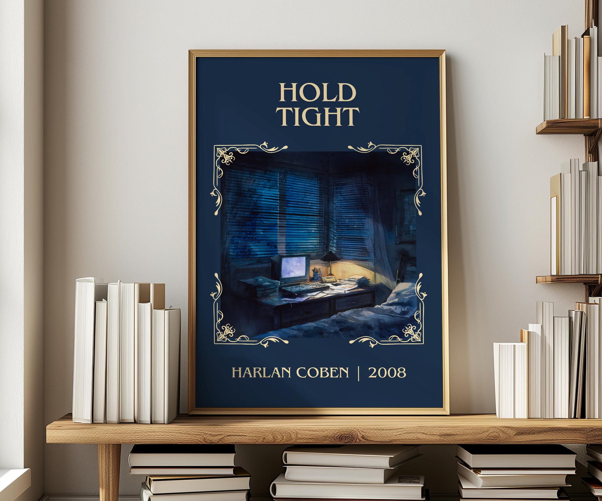Hold Tight by Harlan Coben Descriptive Poster Print. Free Delivery Wall Art Author & Blurb Book Artwork