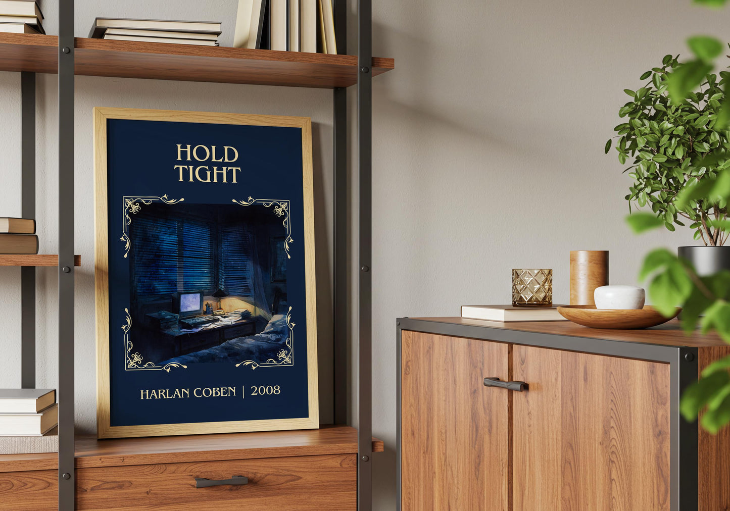 Hold Tight by Harlan Coben Descriptive Poster Print. Free Delivery Wall Art Author & Blurb Book Artwork
