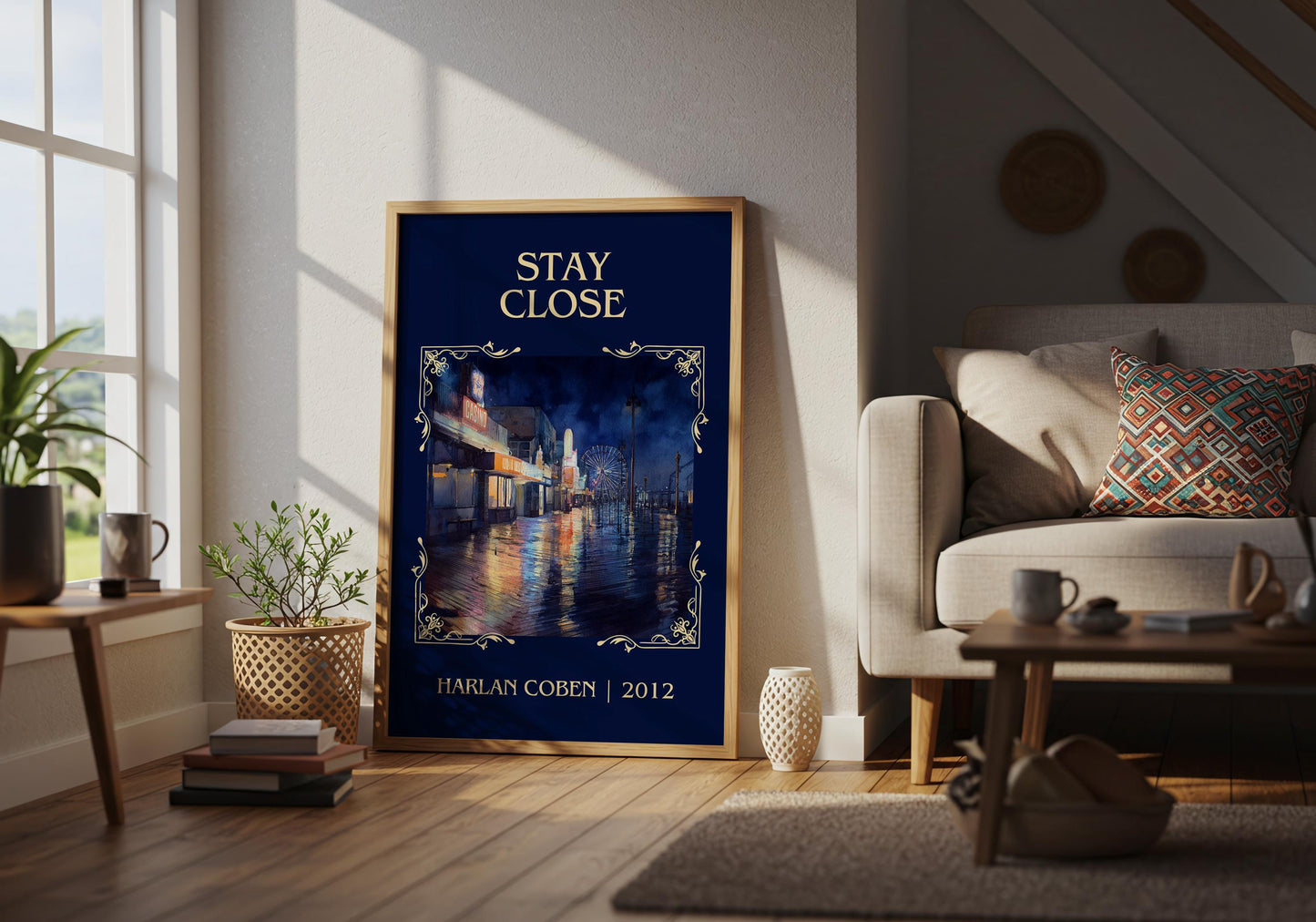 Stay Close by Harlan Coben Descriptive Poster Print. Free Delivery Wall Art Author & Blurb Book Artwork