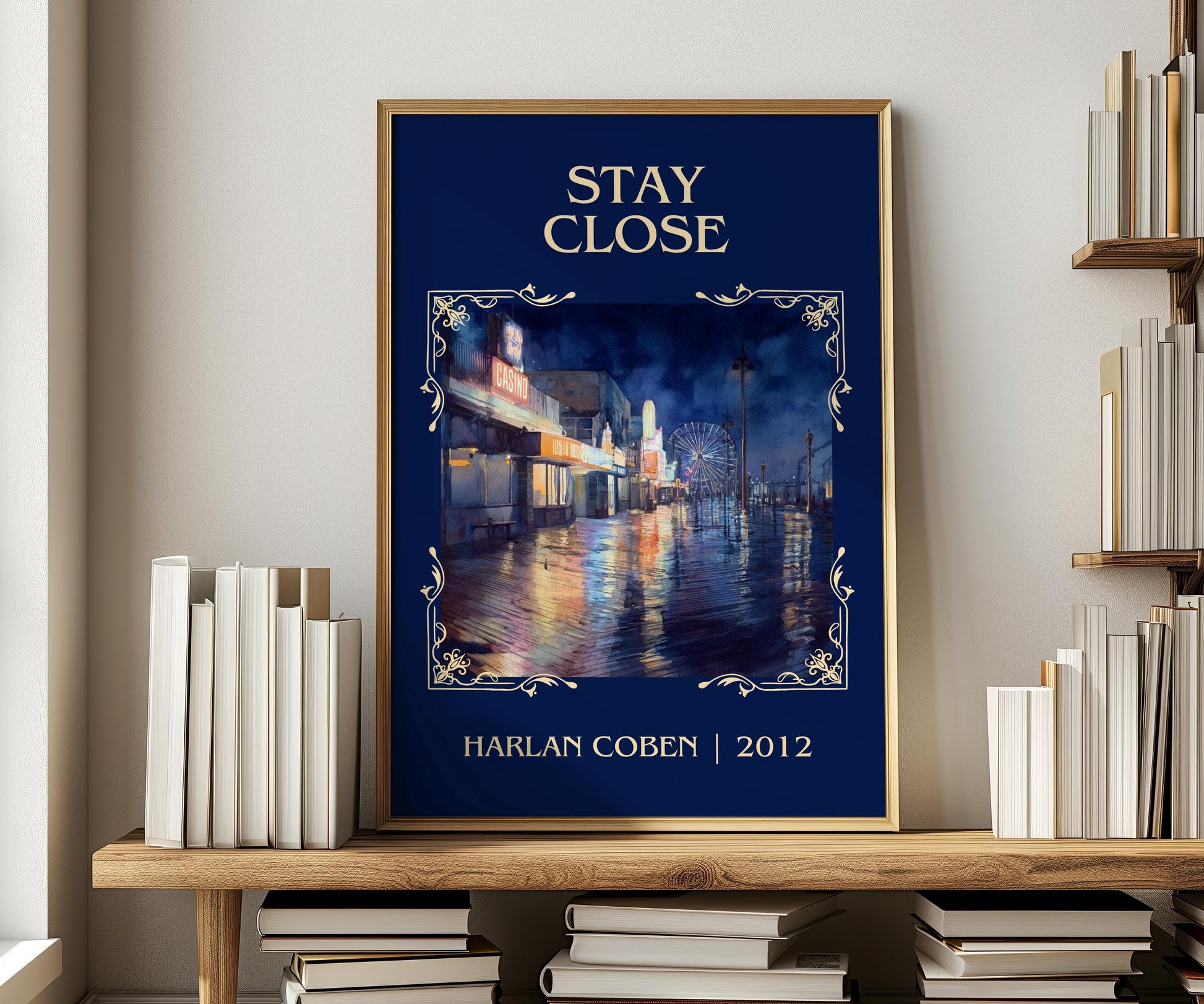 Stay Close by Harlan Coben Descriptive Poster Print. Free Delivery Wall Art Author & Blurb Book Artwork