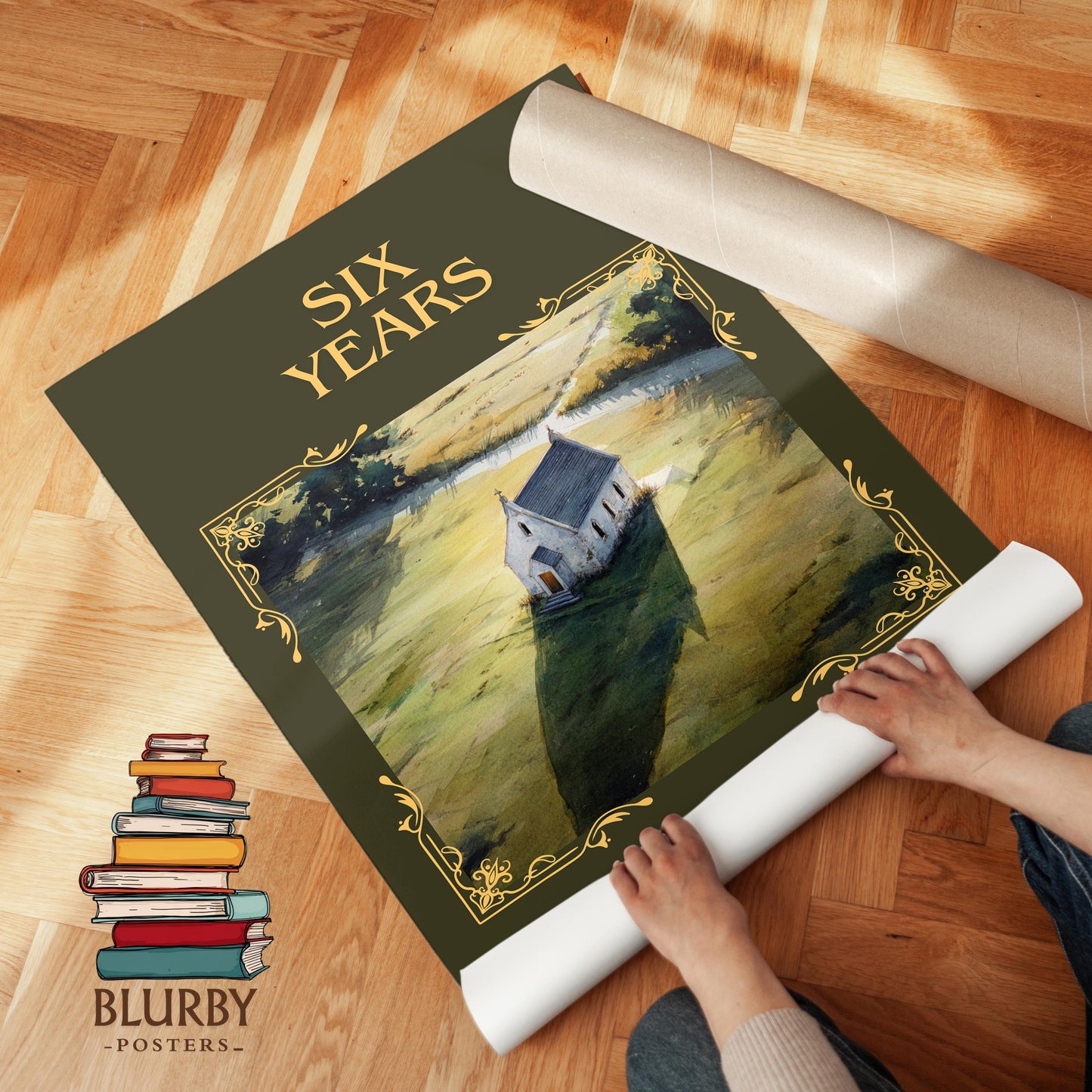 Six Years by Harlan Coben Descriptive Poster Print. Free Delivery Wall Art Author & Blurb Book Artwork