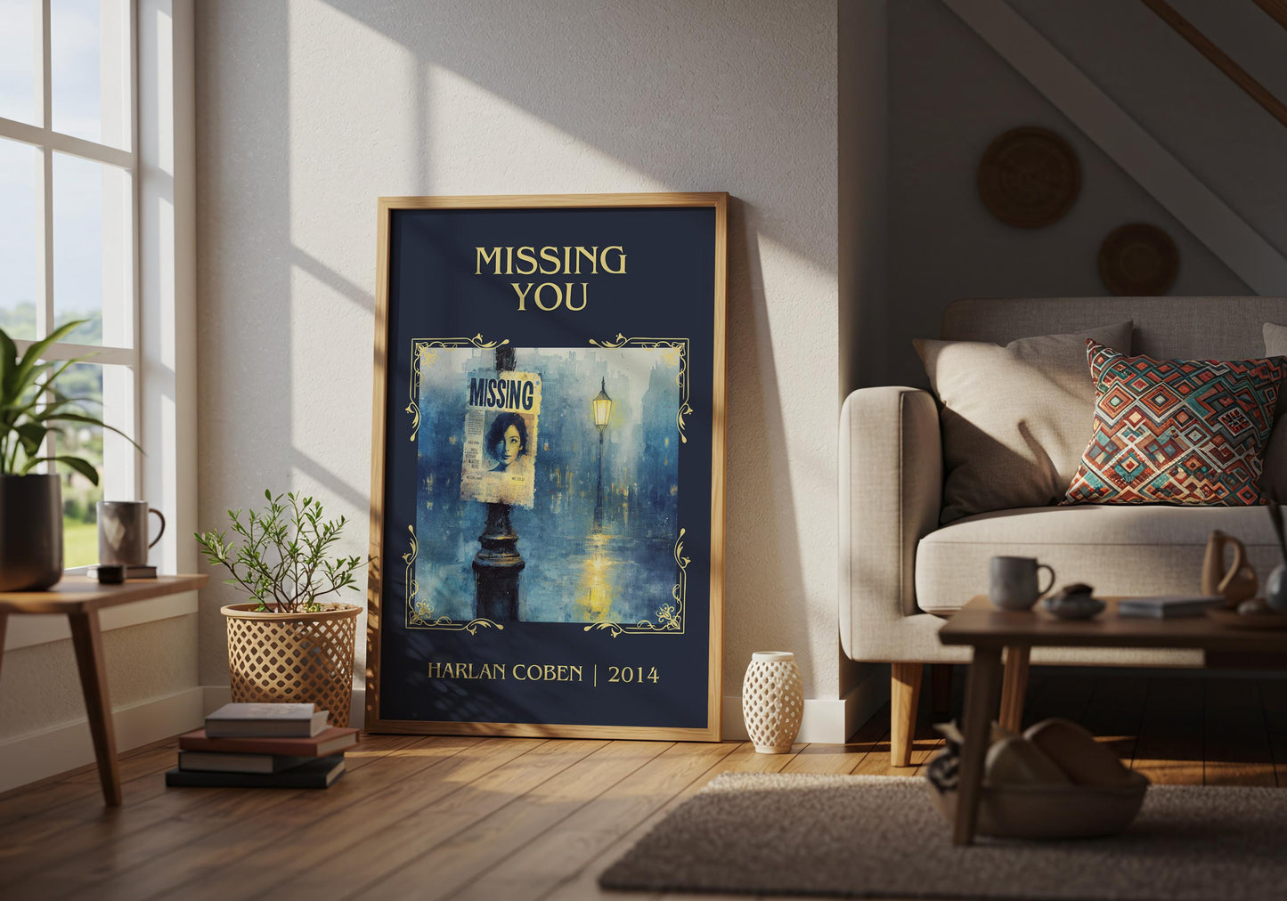 Missing You by Harlan Coben Descriptive Poster Print. Free Delivery Wall Art Author & Blurb Book Artwork