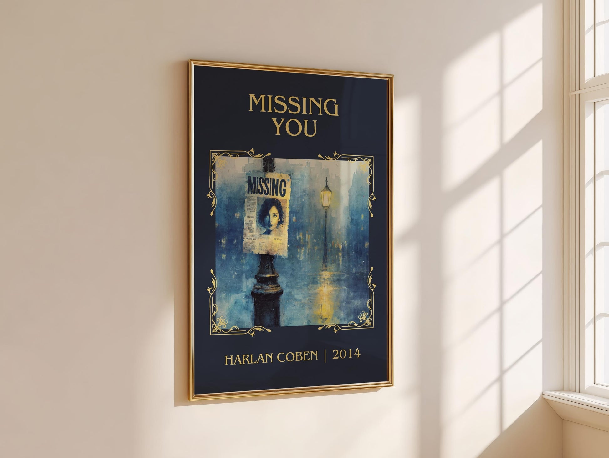 Missing You by Harlan Coben Descriptive Poster Print. Free Delivery Wall Art Author & Blurb Book Artwork