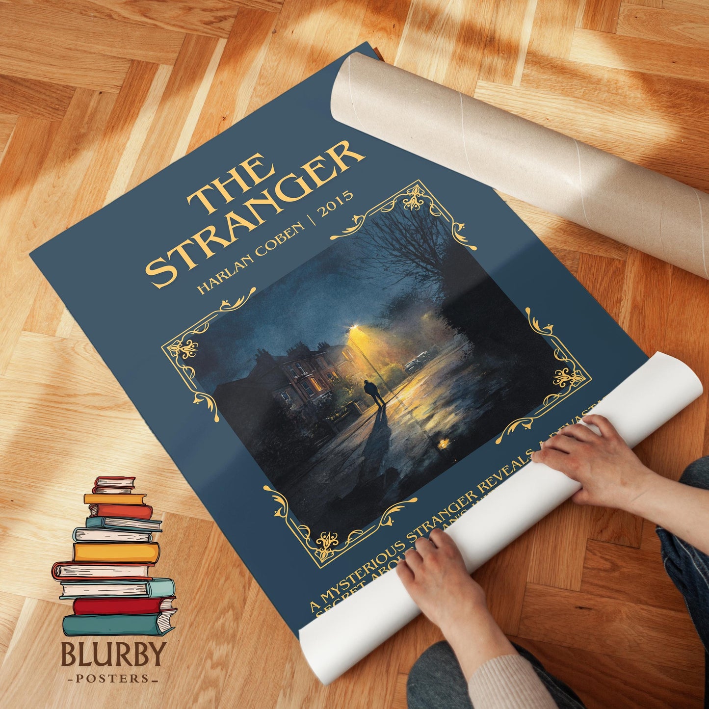 The Stranger by Harlan Coben Descriptive Poster Print. Free Delivery Wall Art Author & Blurb Book Artwork