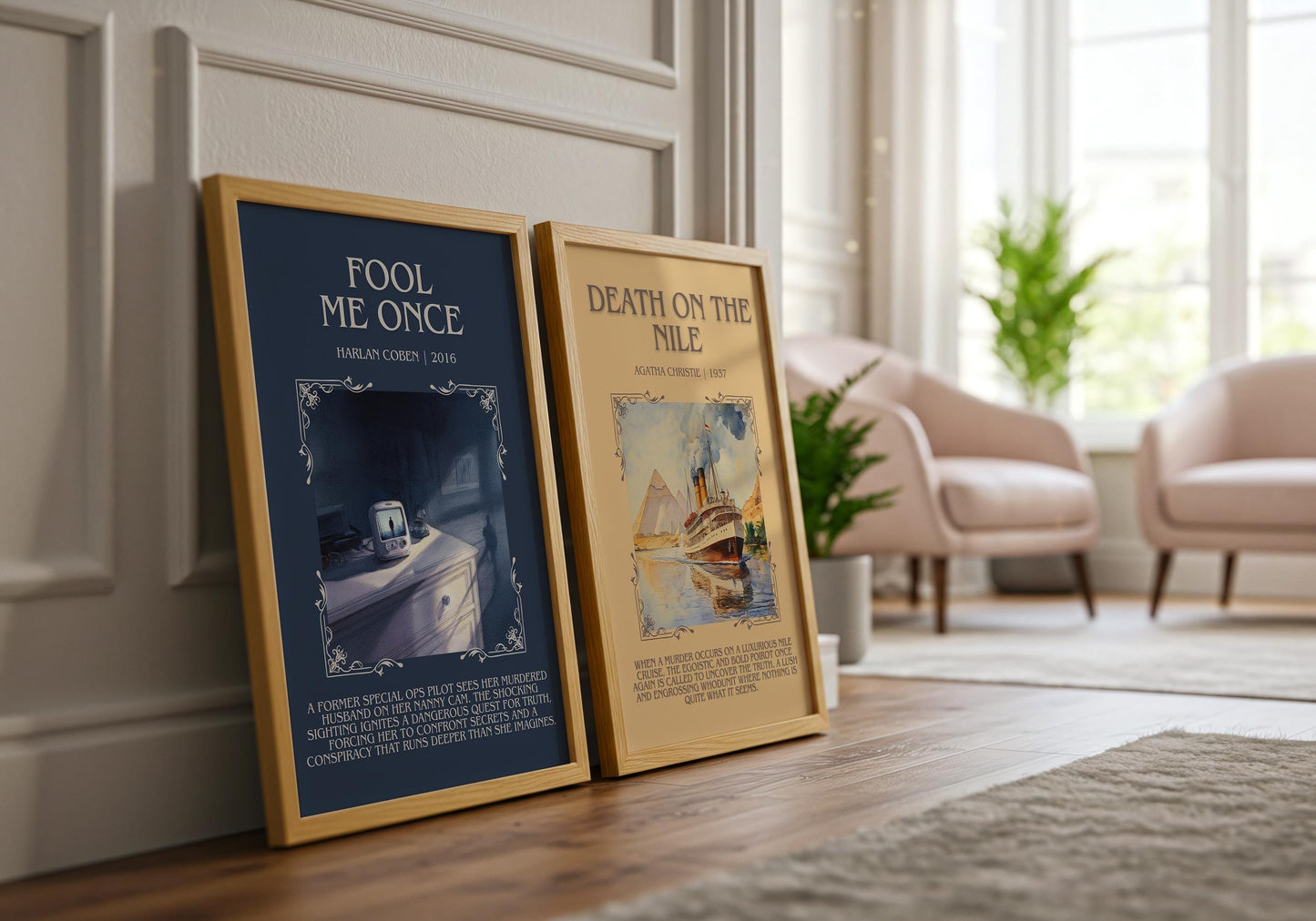 Fool Me Once by Harlan Coben Descriptive Poster Print. Free Delivery Wall Art Author & Blurb Book Artwork