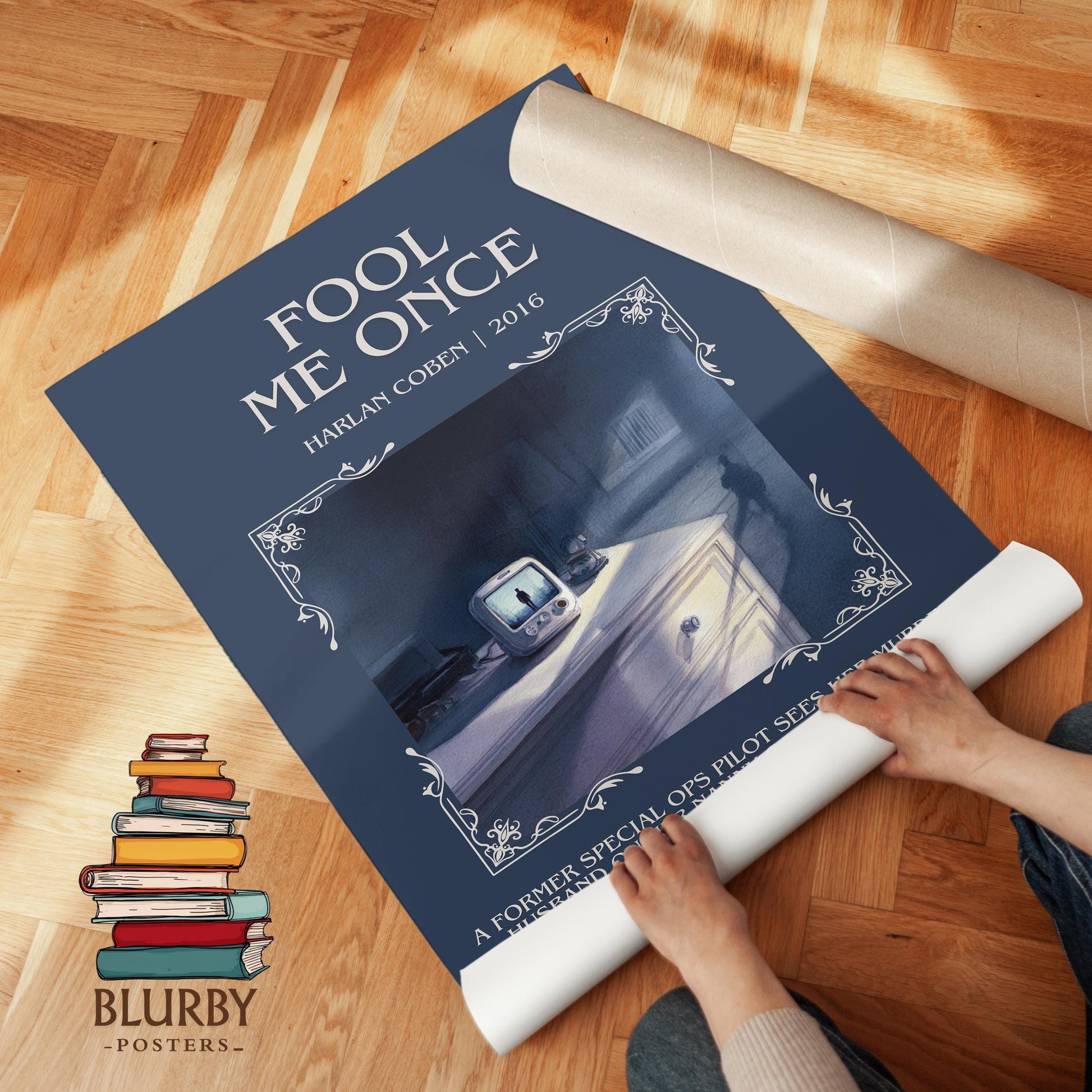 Fool Me Once by Harlan Coben Descriptive Poster Print. Free Delivery Wall Art Author & Blurb Book Artwork