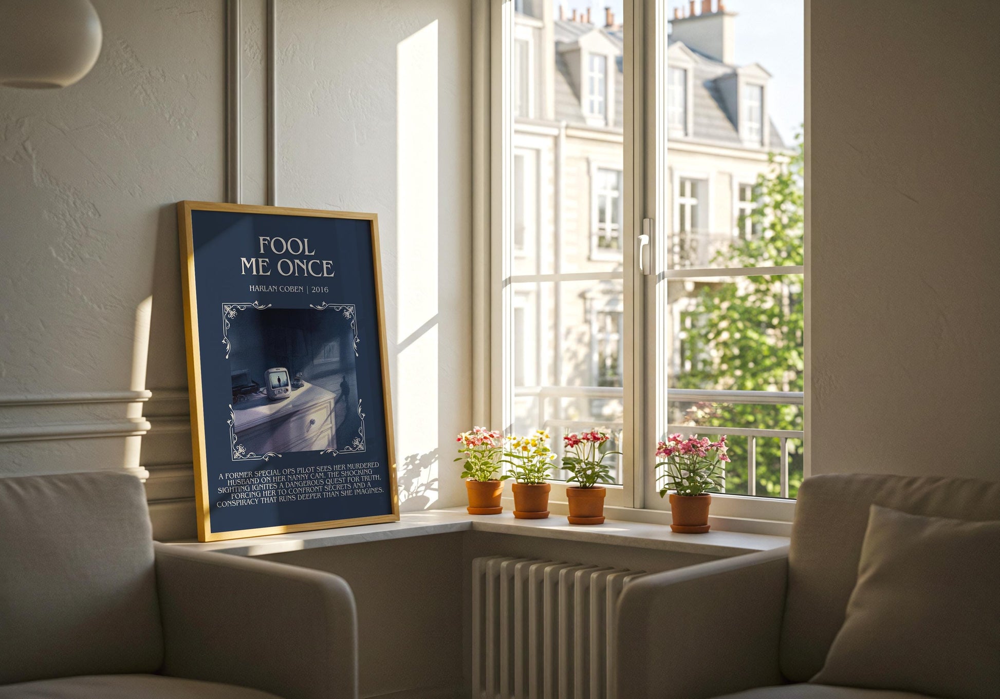 Fool Me Once by Harlan Coben Descriptive Poster Print. Free Delivery Wall Art Author & Blurb Book Artwork