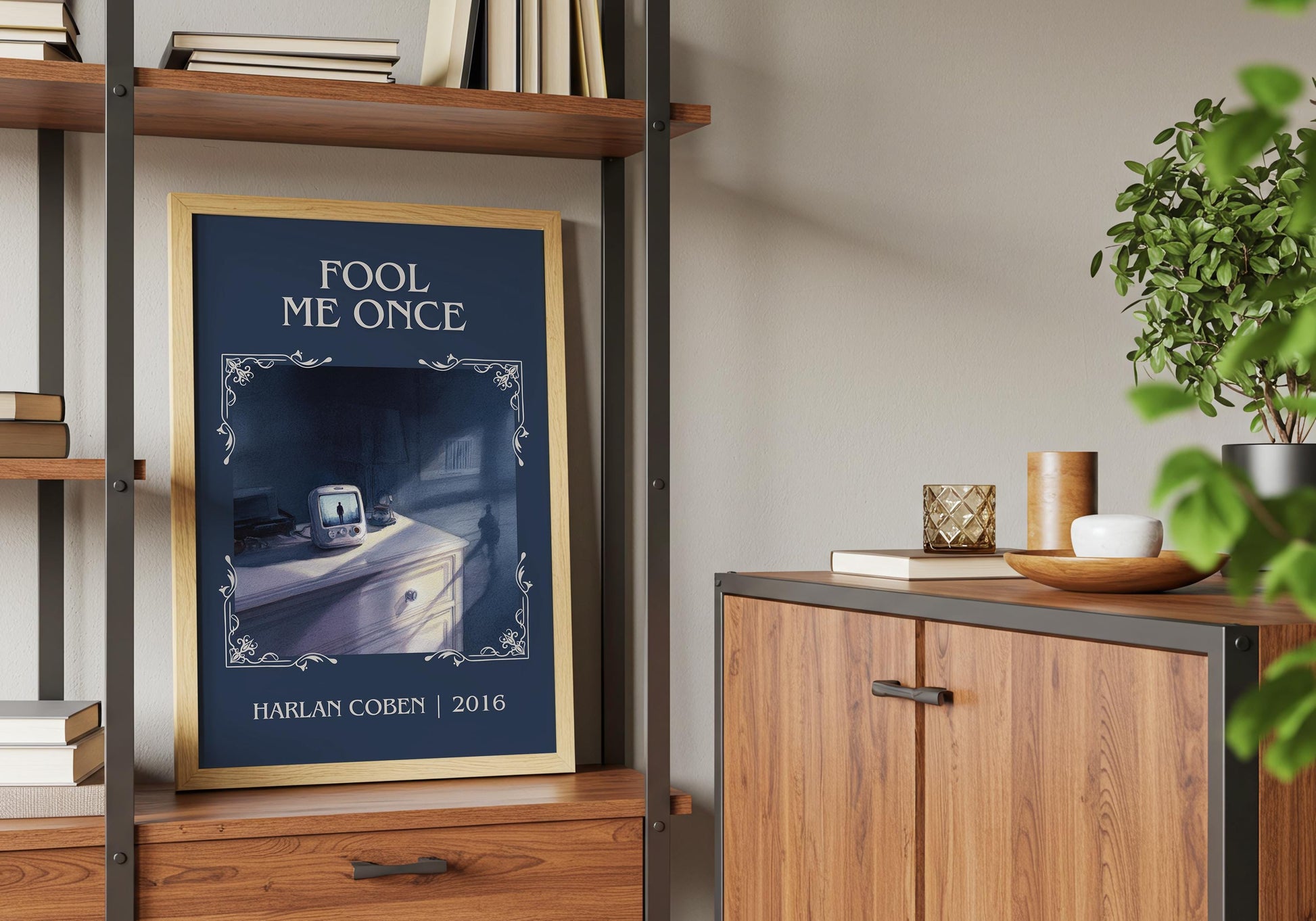 Fool Me Once by Harlan Coben Descriptive Poster Print. Free Delivery Wall Art Author & Blurb Book Artwork