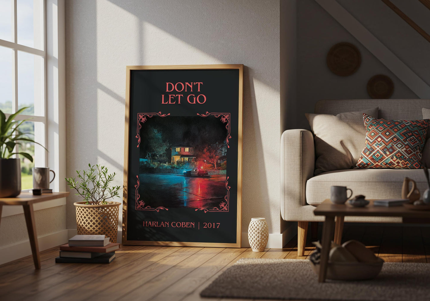 Don't Let Go by Harlan Coben Descriptive Poster Print. Free Delivery Wall Art Author & Blurb Book Artwork