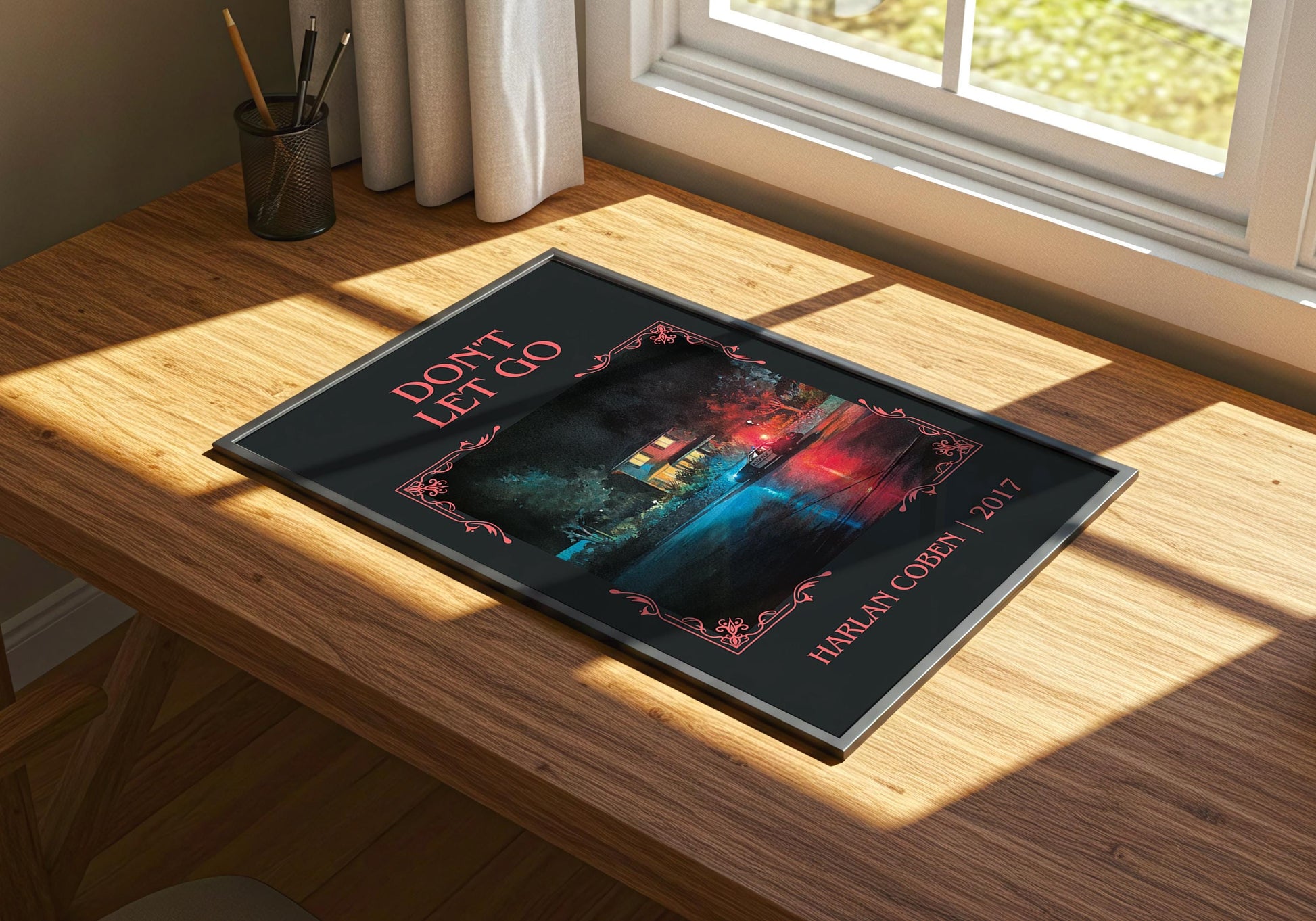 Don't Let Go by Harlan Coben Descriptive Poster Print. Free Delivery Wall Art Author & Blurb Book Artwork