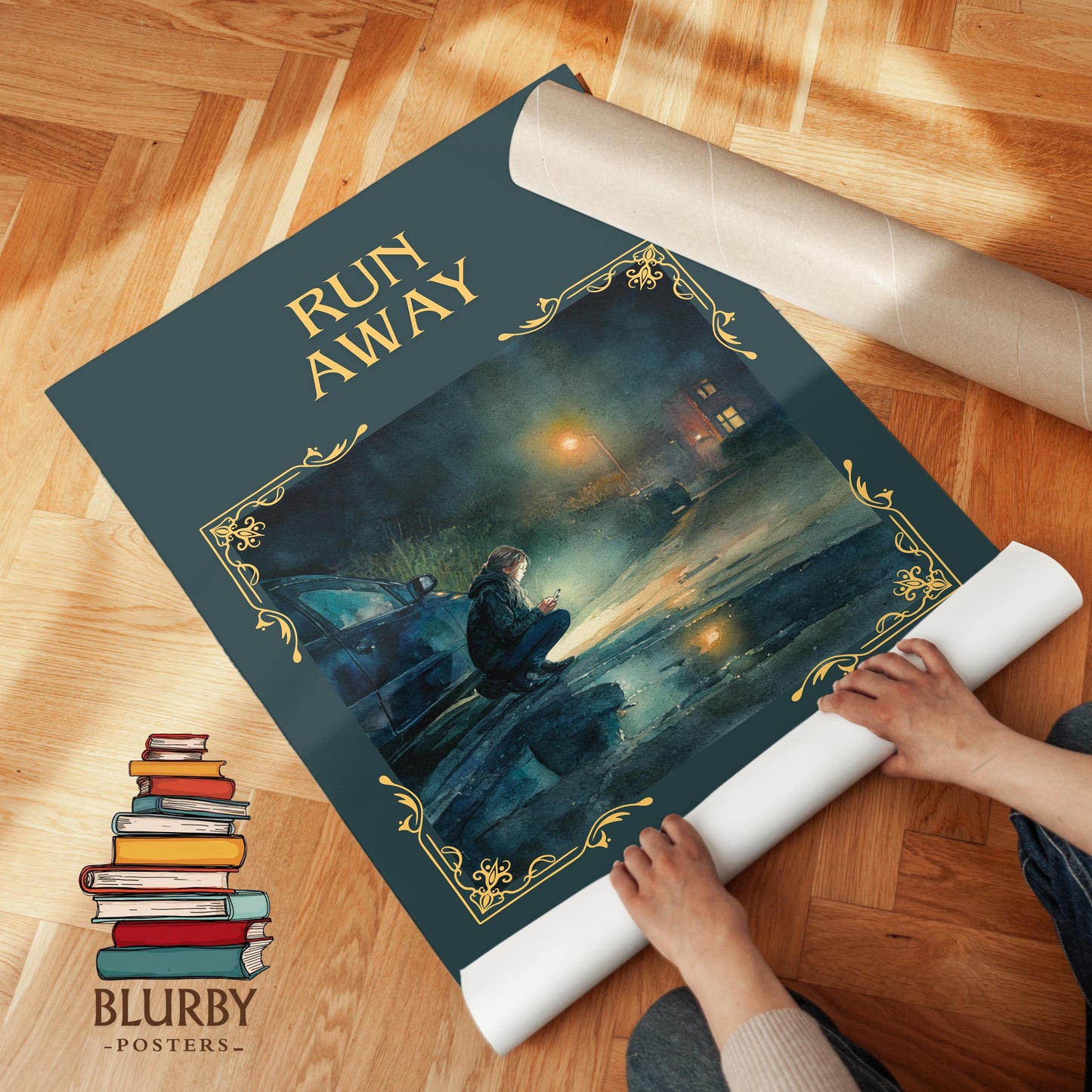 Run Away by Harlan Coben Descriptive Poster Print. Free Delivery Wall Art Author & Blurb Book Artwork