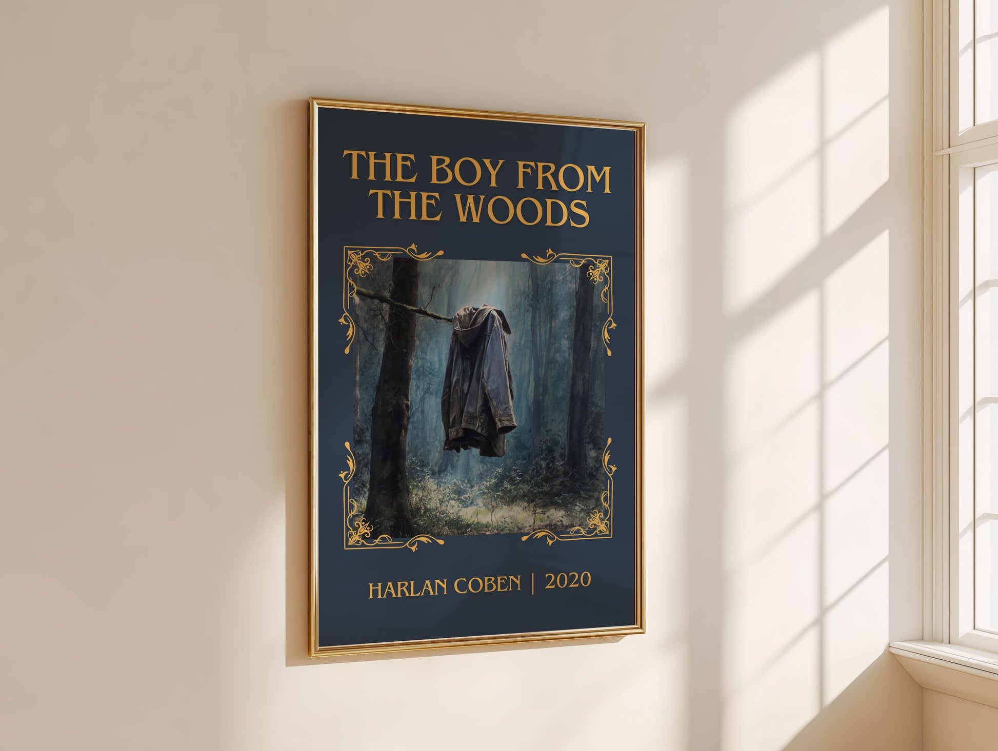 The Boy From The Woods by Harlan Coben Descriptive Poster Print. Free Delivery Wall Art Author & Blurb Book Artwork