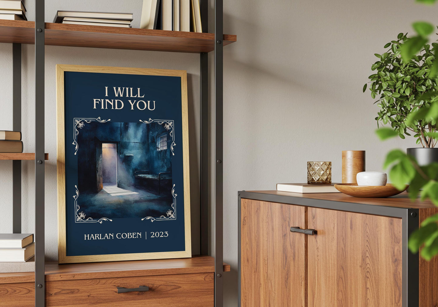 I Will Find You by Harlan Coben Descriptive Poster Print. Free Delivery Wall Art Author & Blurb Book Artwork