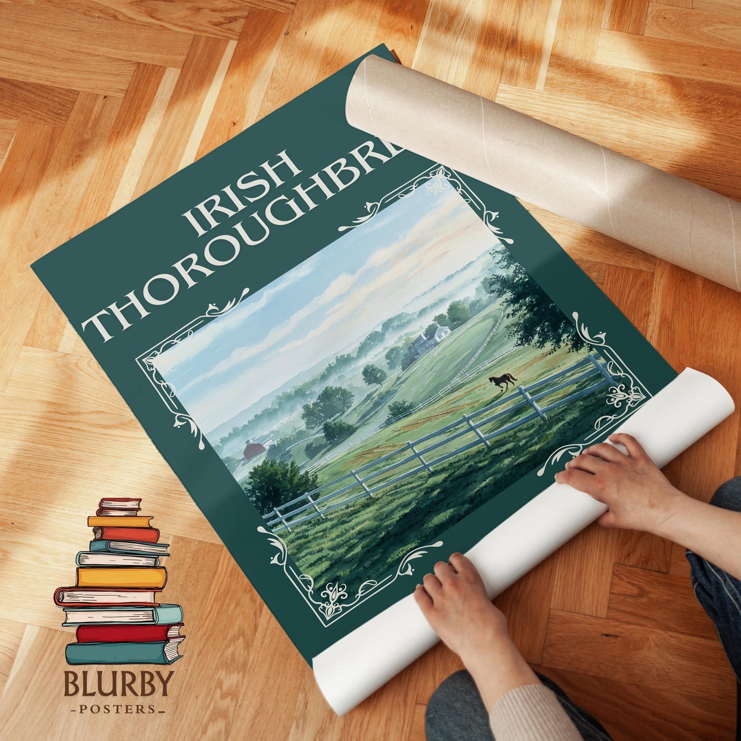 Irish Thoroughbred book poster packaging – museum-quality print rolled in protective tube