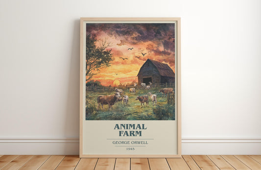 Animal Farm by George Orwell | Book Poster | Literary Art Gift For Book Lover | Novel Inspired Wall Art | Free Delivery
