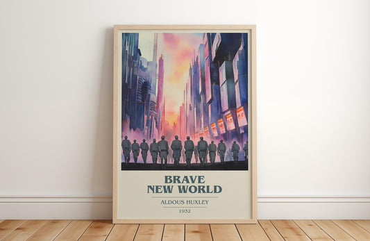Brave New World by Aldous Huxley | Book Poster | Literary Art Gift For Book Lover | Novel Inspired Wall Art | Free Delivery