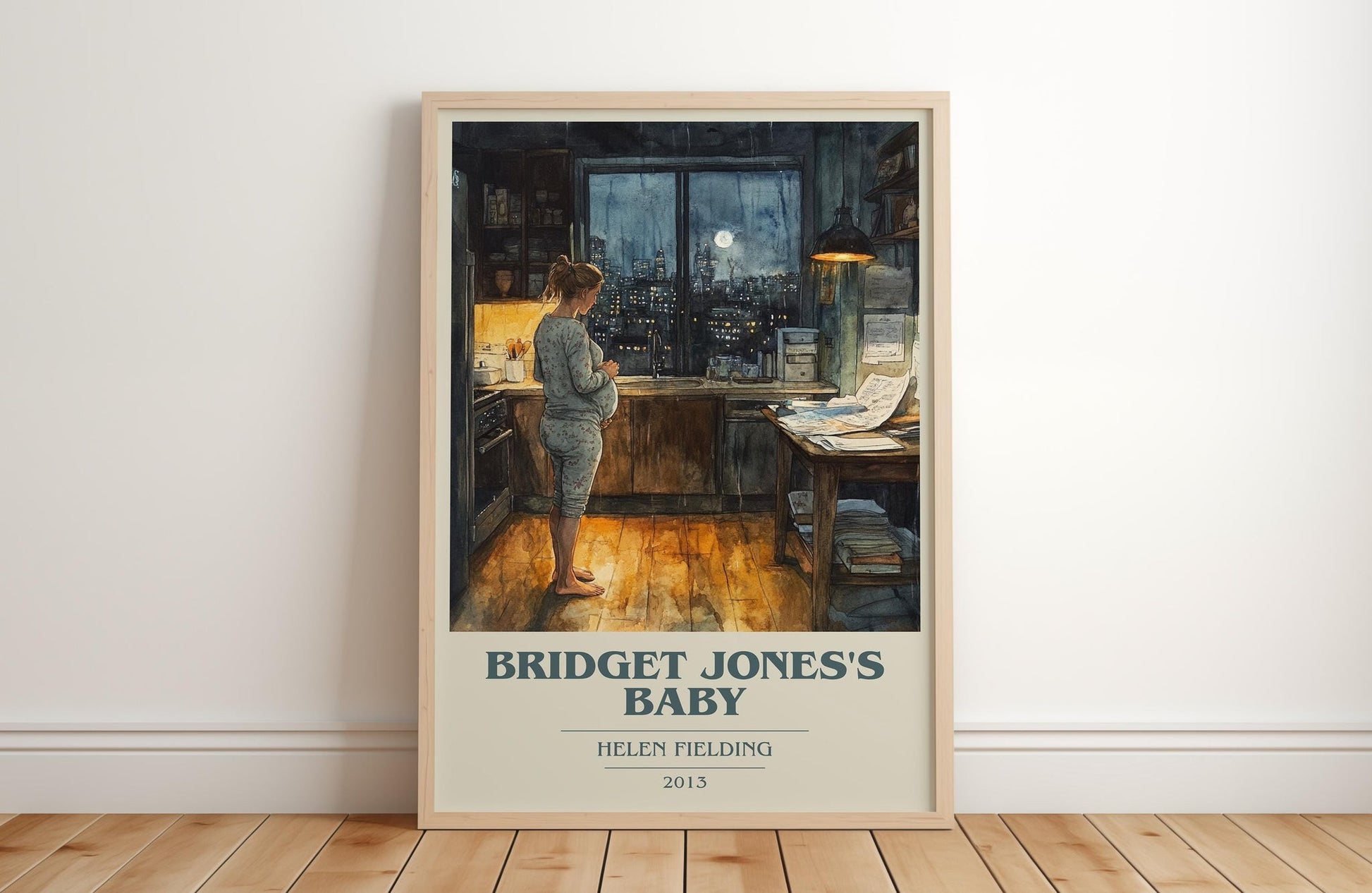 Bridget Jones's baby book cover print in frame leaning in hallway – romance wall art
