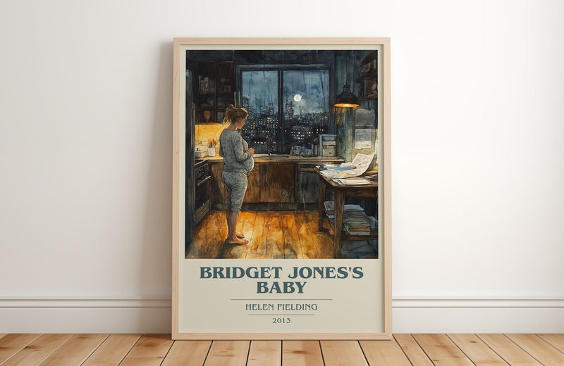 Bridget Jones's baby book cover print in frame leaning in hallway – romance wall art