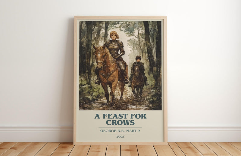 A Feast For Crows book cover print in frame leaning in hallway – fantasy wall art