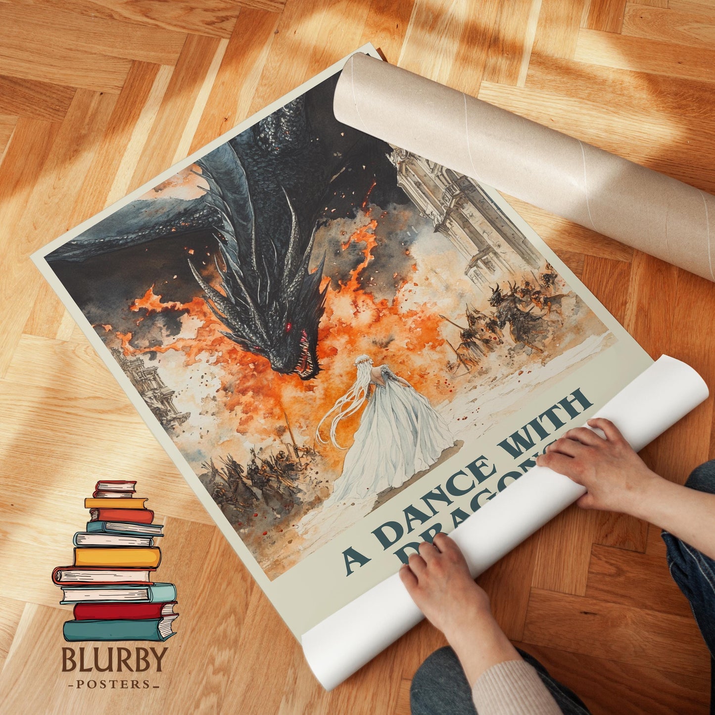 A Dance With Dragons by George R.R. Martin | Book Poster | Literary Art Gift For Book Lover | Novel Inspired Wall Art | Free Delivery